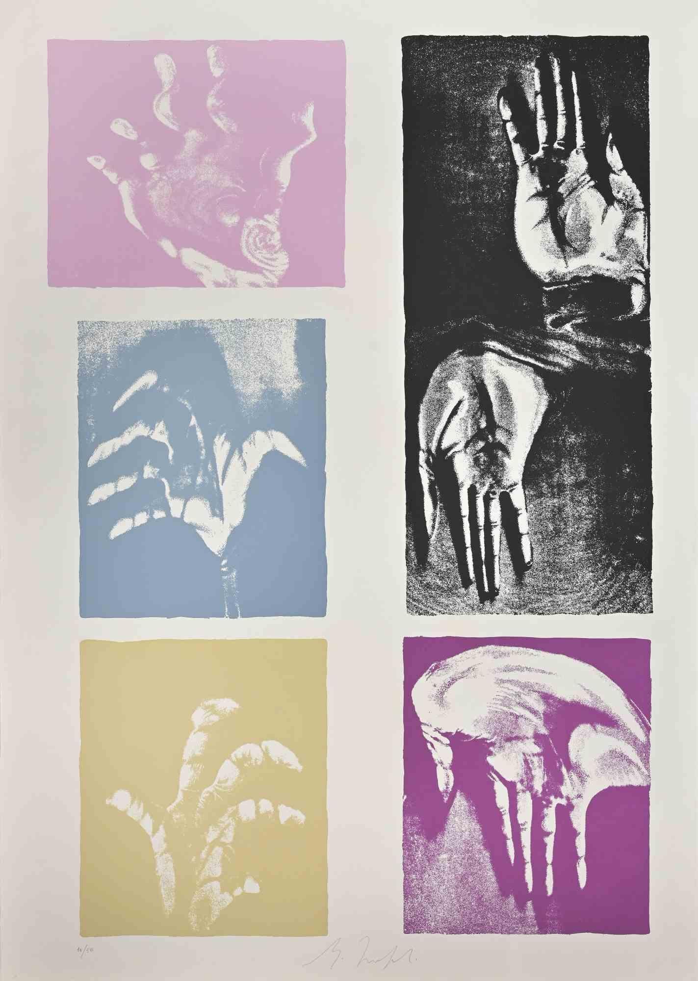 Hands is a Lithograph realized by Mino Trafeli in 1980s. 

Edition 16/50.

Hand signed.

Good conditions.

 

Mino Trafeli (Volterra, December 29, 1922 - Volterra, August 9, 2018) was an Italian sculptor and partisan.

Fundamental to his education