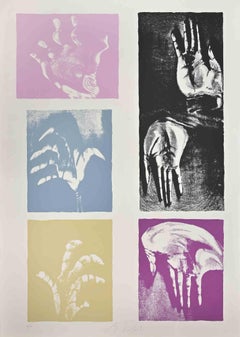 Hands - Lithograph by Mino Trafeli - 1980s