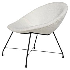 Sessel 'Minoletta' aus cremefarbenem Bouclé von Augusto Bozzi für Saporiti, 1950er Jahre