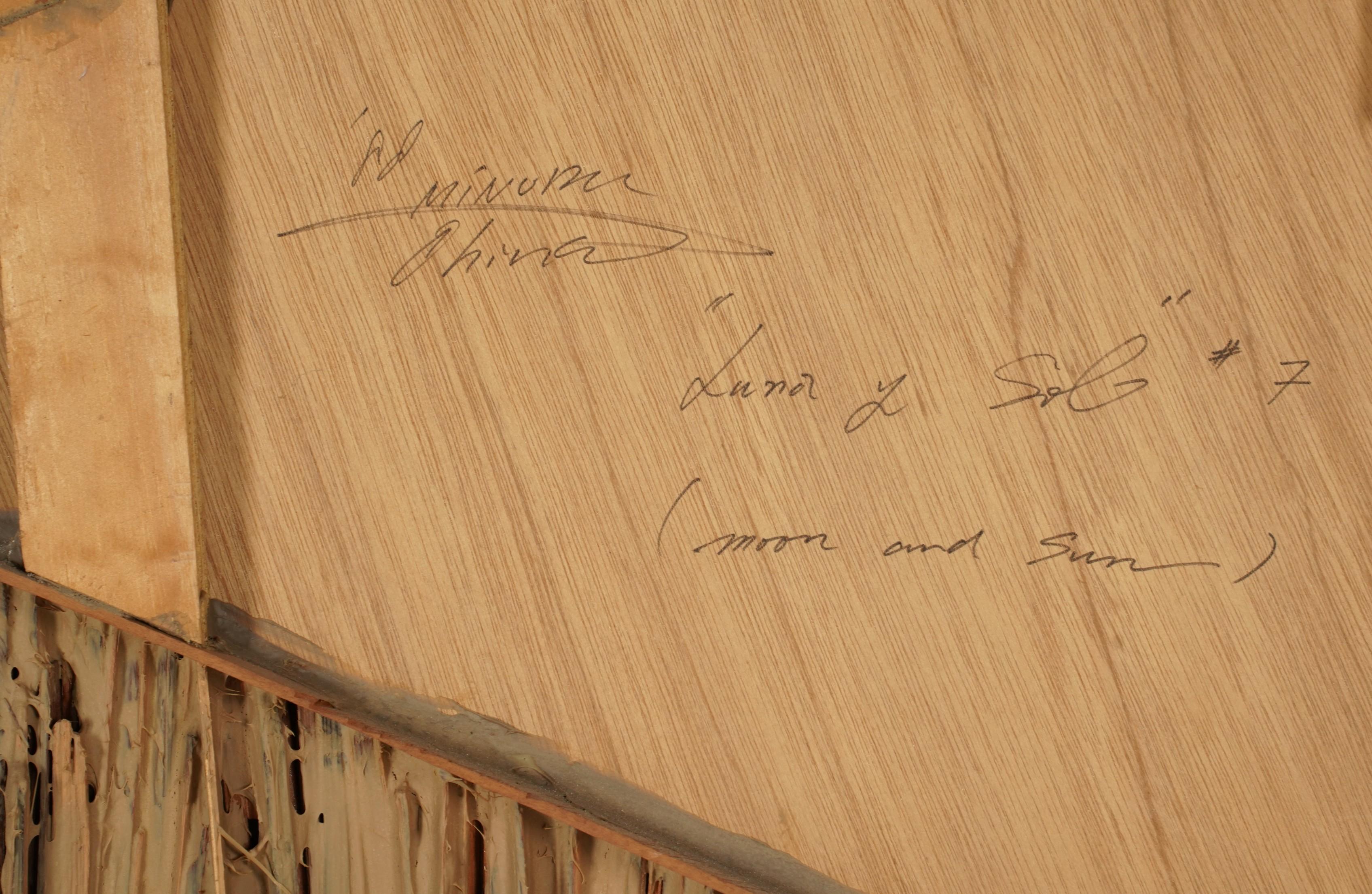 Minoru Ohira Gran Escultura Japonesa de Pared Firmada Luna Y Sol (1988) en venta 2