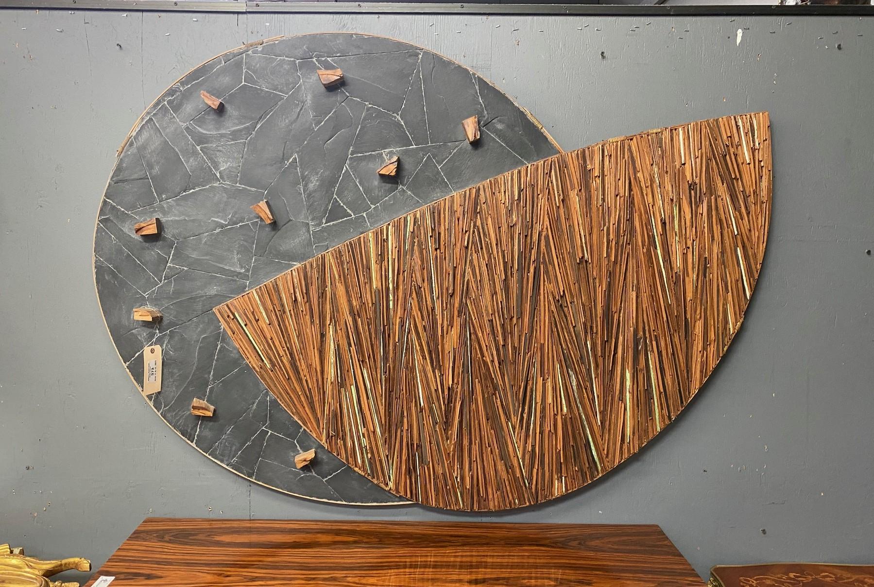 Minoru Ohira Gran Escultura Japonesa de Pared Firmada Luna Y Sol (1988) en venta 5