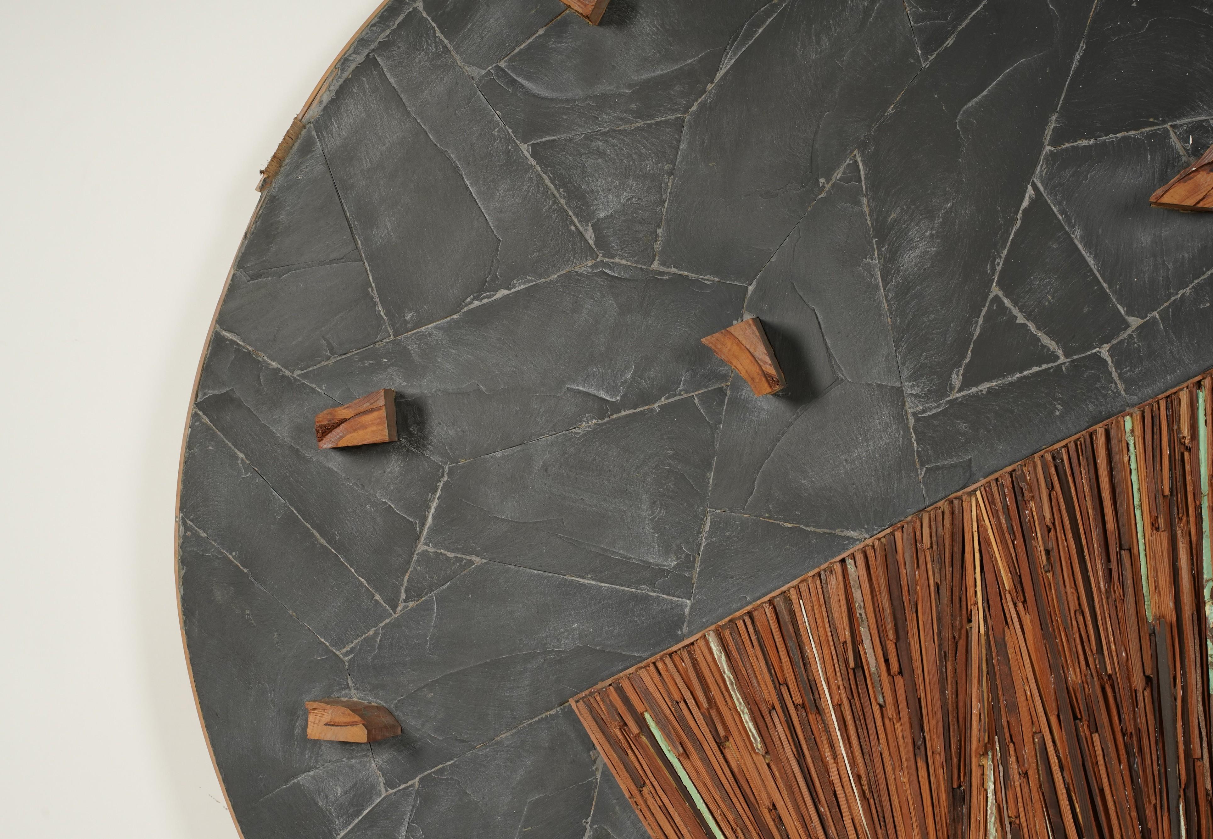 Minoru Ohira Gran Escultura Japonesa de Pared Firmada Luna Y Sol (1988) finales del siglo XX en venta