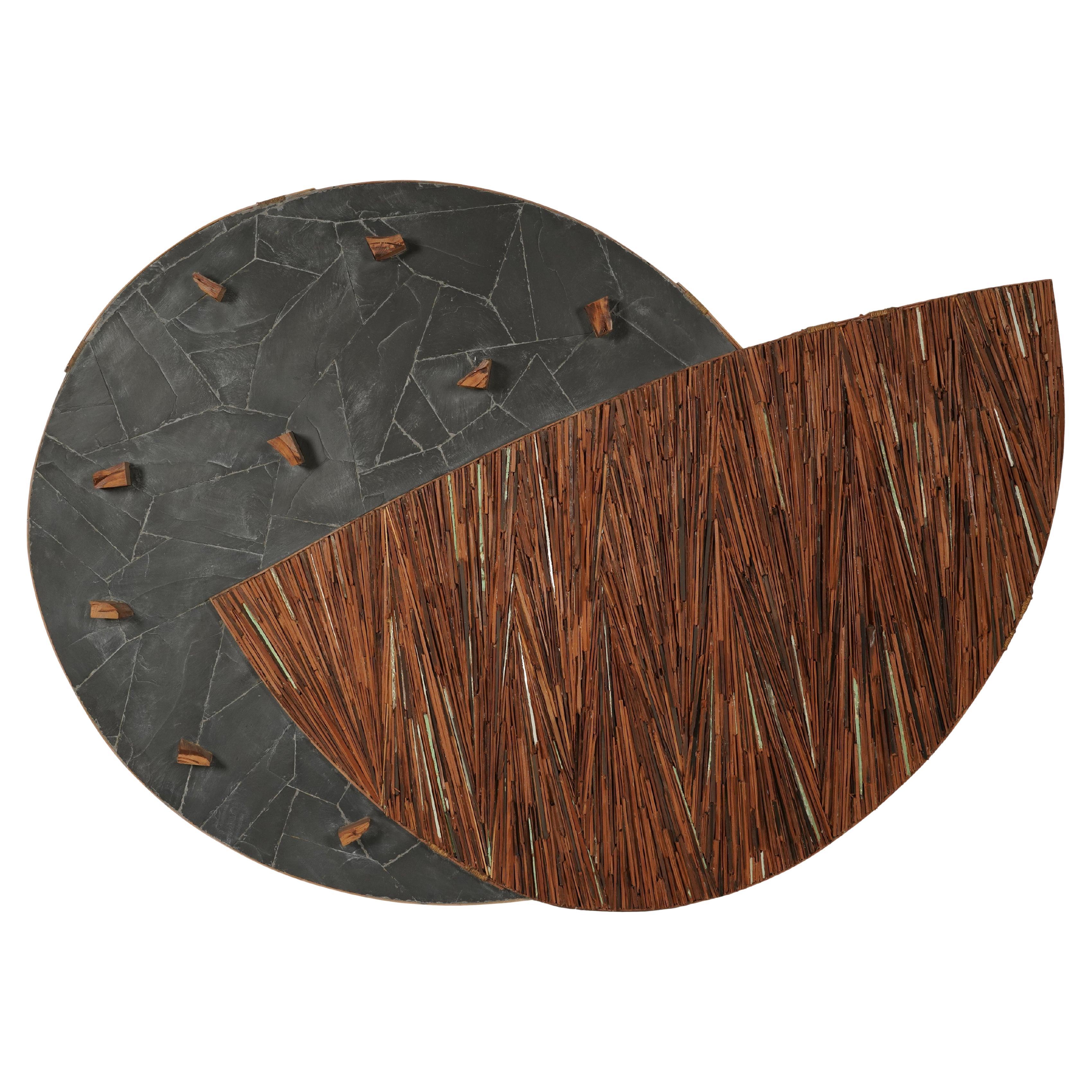 Minoru Ohira Gran Escultura Japonesa de Pared Firmada Luna Y Sol (1988) en venta