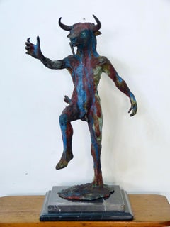 Minotauro Bronze Sculpture Made by Javier Hernandez Capelo, Mexico, 2016