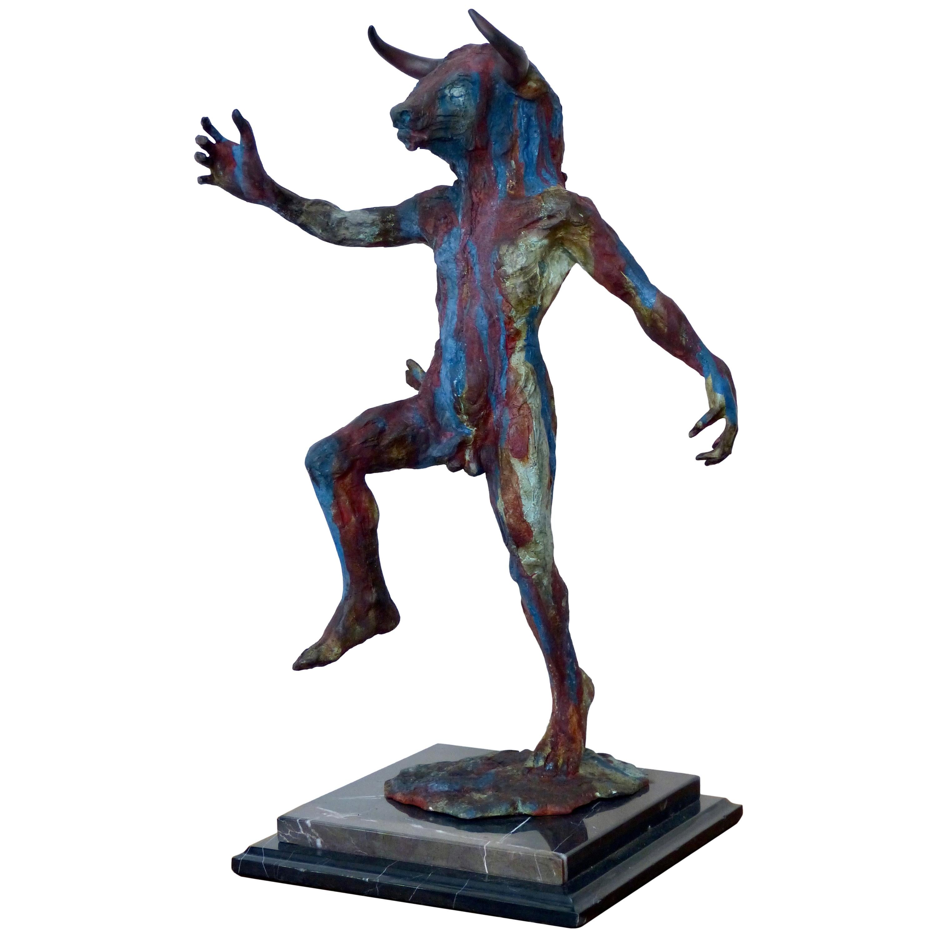 Minotauro Bronze Sculpture Made by Javier Hernandez Capelo, Mexico, 2016 For Sale