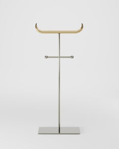Minotauro Floor Hanger in Cast Brass & Nickel-Plated Steel by Studio Orth