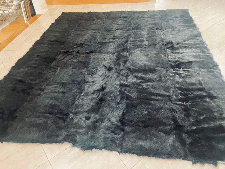 Peau de mouton lainé frisé - Dos velours - VERT Q55 | Deco Cuir