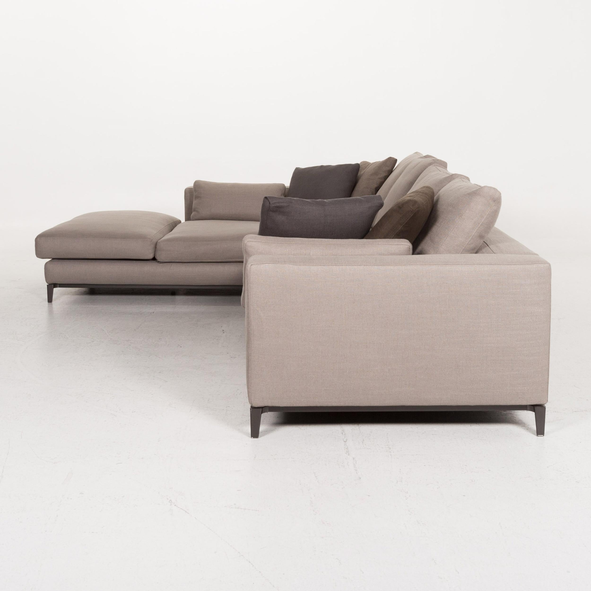 Minotti Andersen Fabric Corner Sofa Gray Skandi Sofa Couch 5