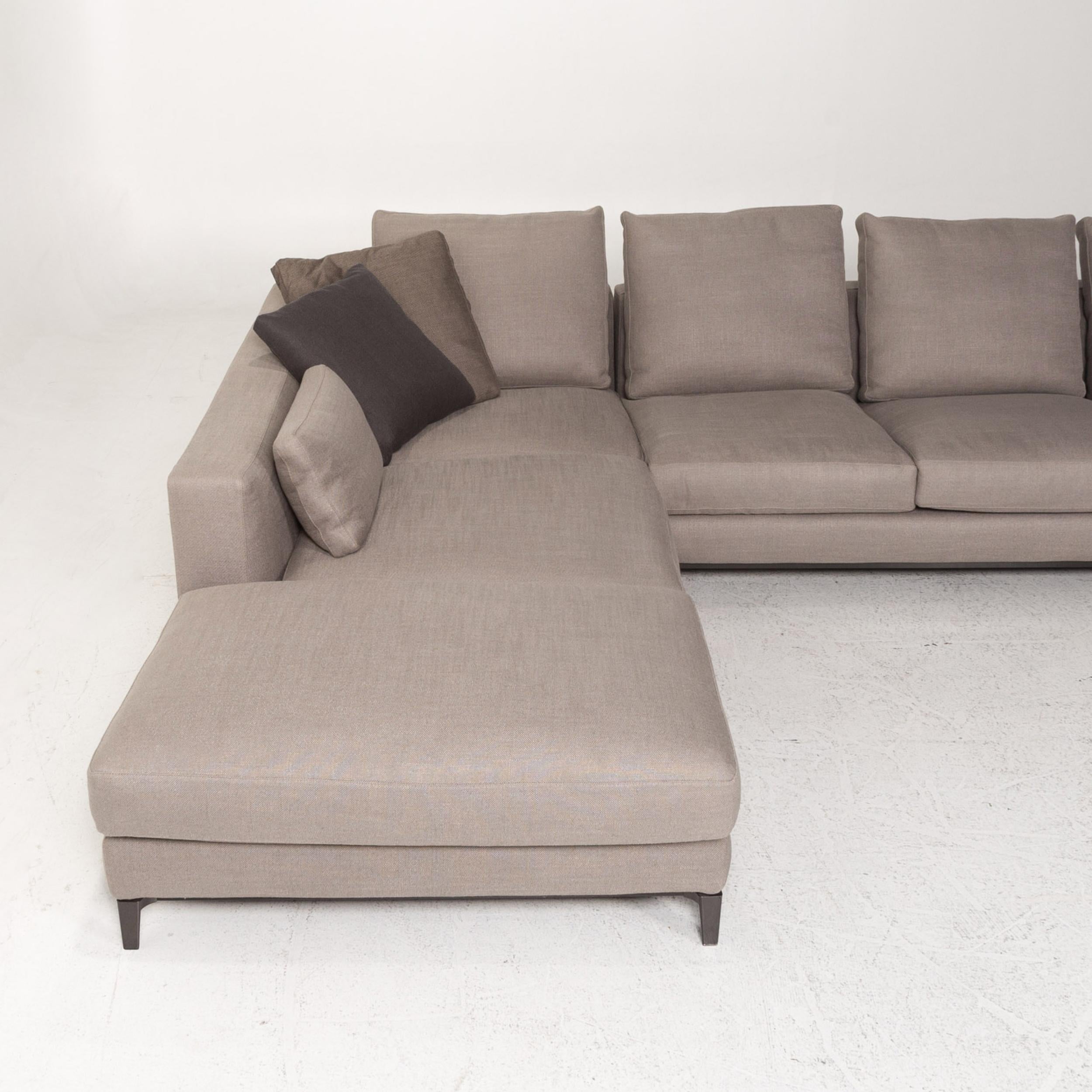 Minotti Andersen Fabric Corner Sofa Gray Skandi Sofa Couch 1