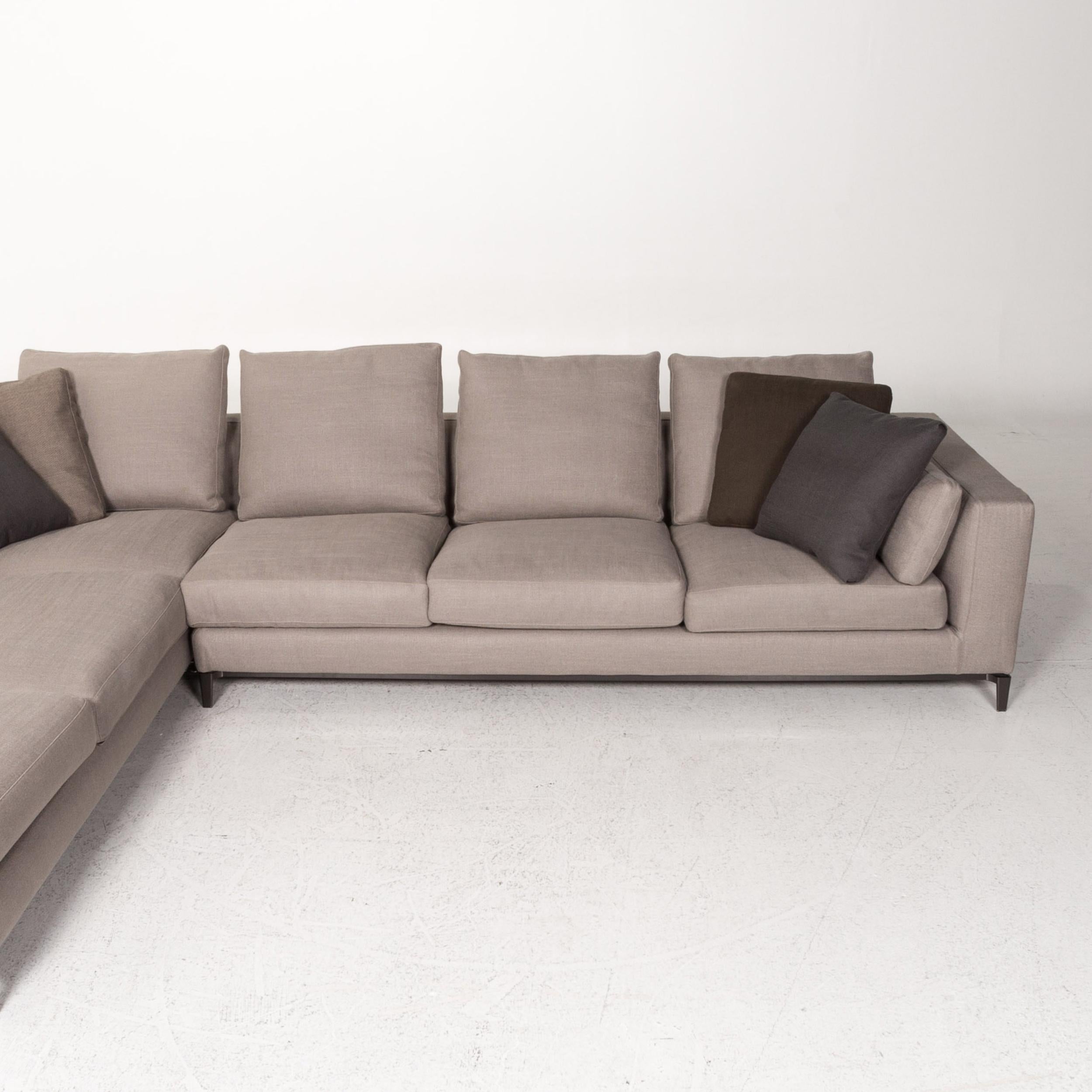 Minotti Andersen Fabric Corner Sofa Gray Skandi Sofa Couch 2