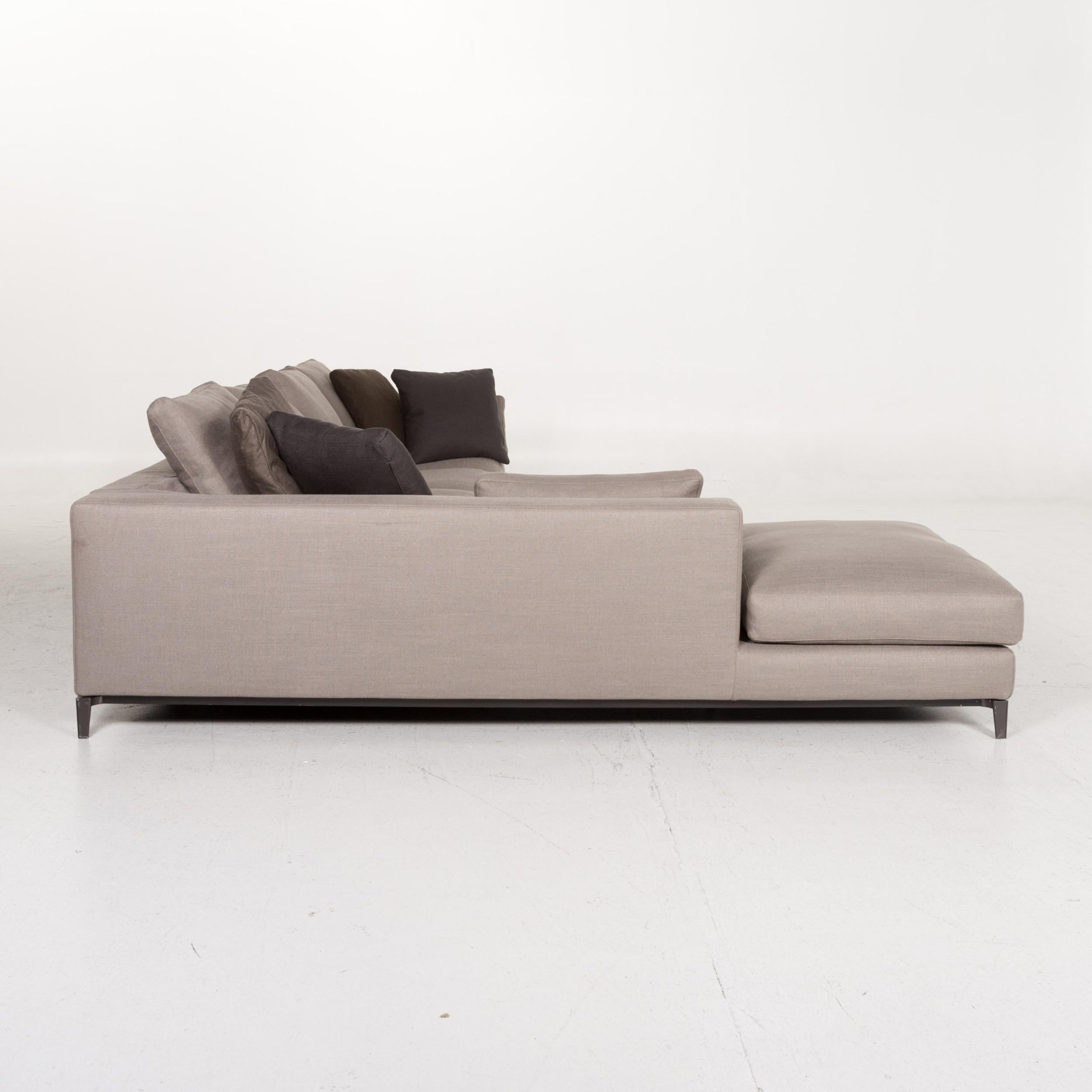 Minotti Andersen Fabric Corner Sofa Gray Skandi Sofa Couch 3