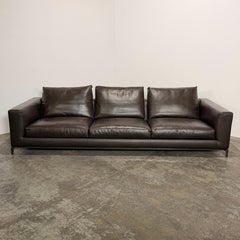 Minotti Andersen Dreisitziges Ledersofa by Rodolfo Dordoni