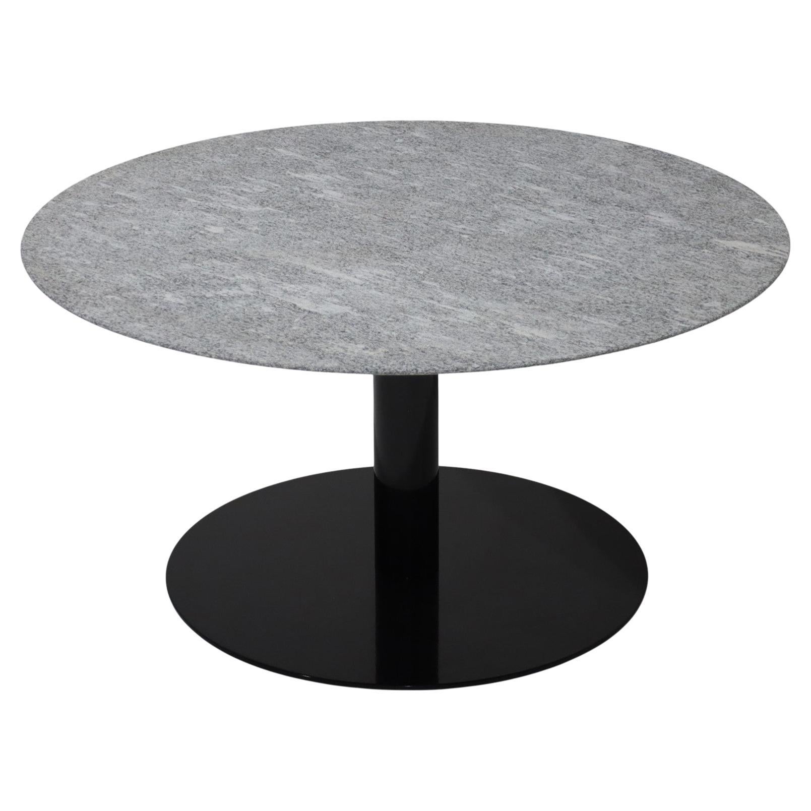 Minotti Bellagio Coffee Table with Steel Base and Silver Beola Top