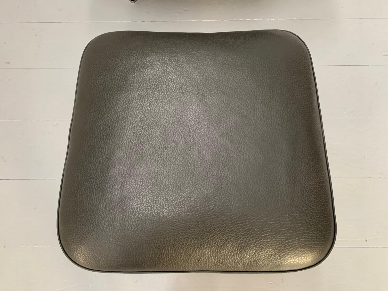 Minotti “Blake Soft” Armchair & Footstool – In Dark Grey “Pelle” Leather 9