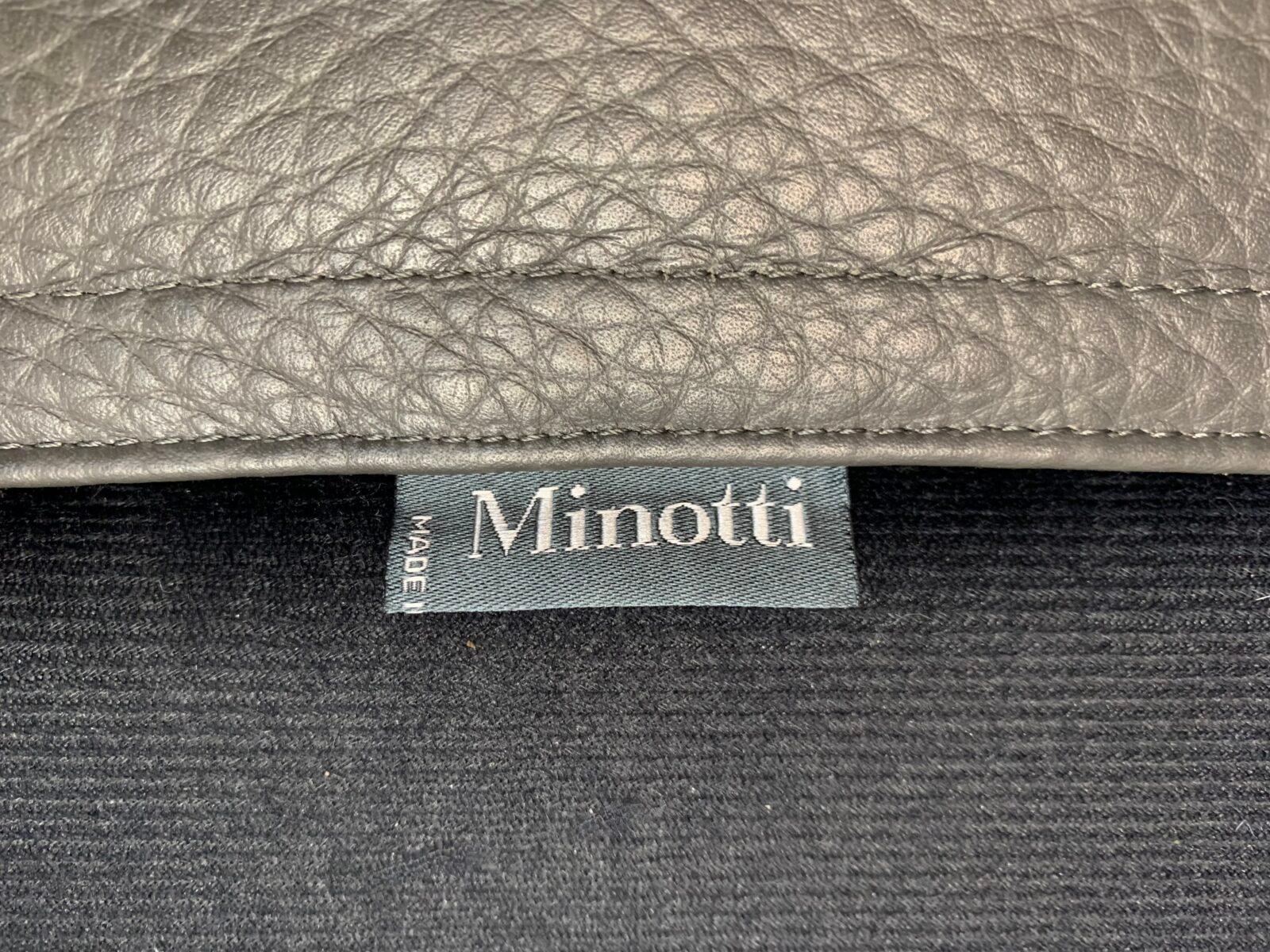 Minotti “Blake Soft” Armchair & Footstool – In Dark Grey “Pelle” Leather 12