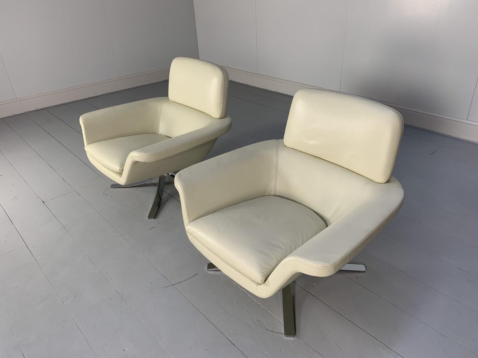 Minotti “Blake Soft” Armchairs, in Ivory Leather 4