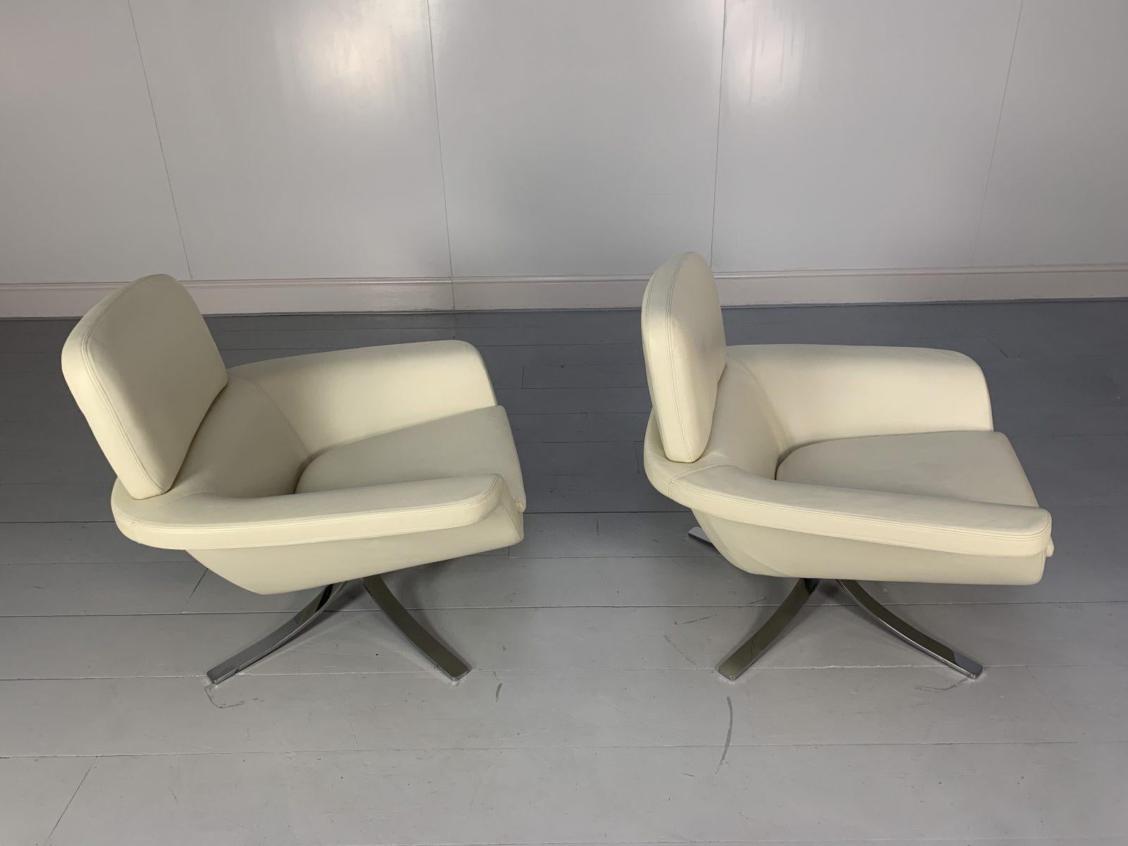 Minotti “Blake Soft” Armchairs, in Ivory Leather 1