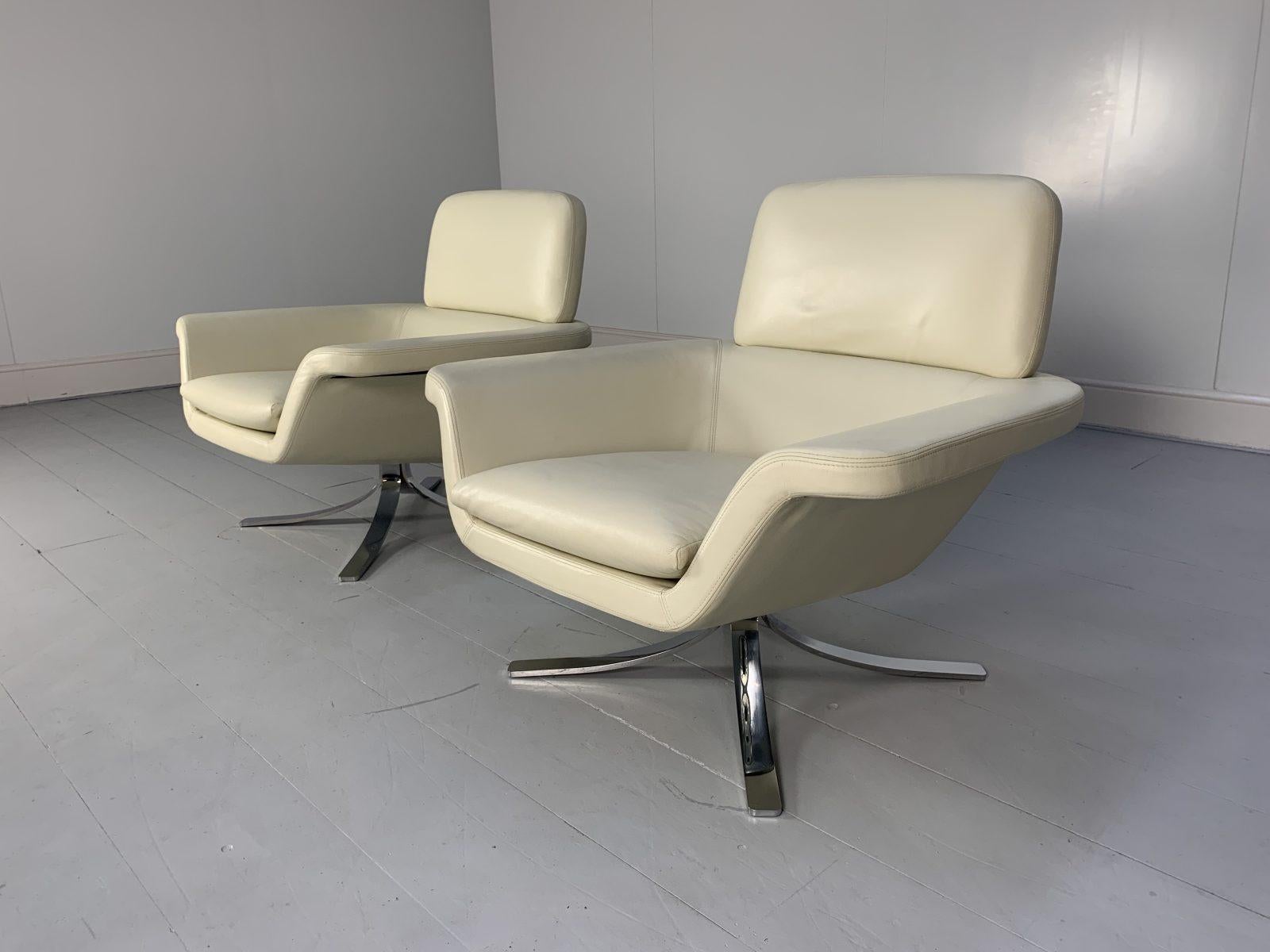 Minotti “Blake Soft” Armchairs, in Ivory Leather 3