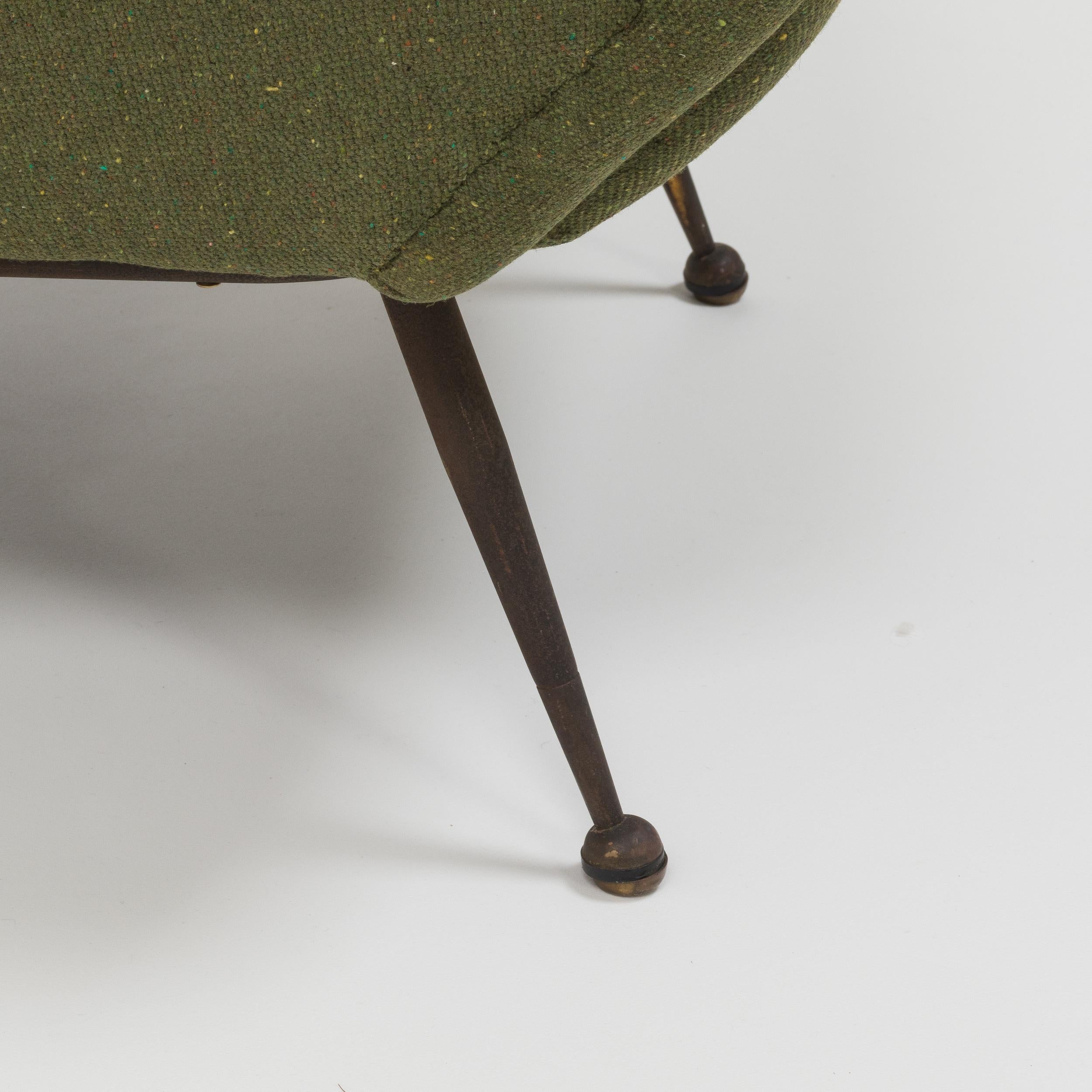 Minotti by Gio Ponti Mid Century Armchair Green Fabric 2