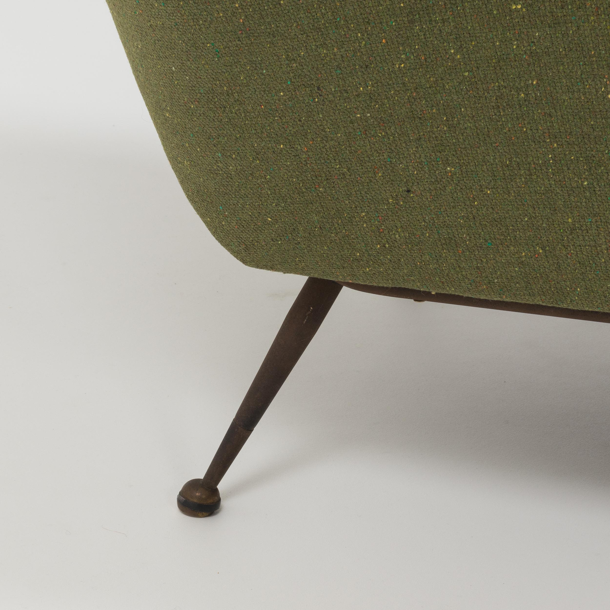 Minotti by Gio Ponti Mid Century Armchair Green Fabric 3