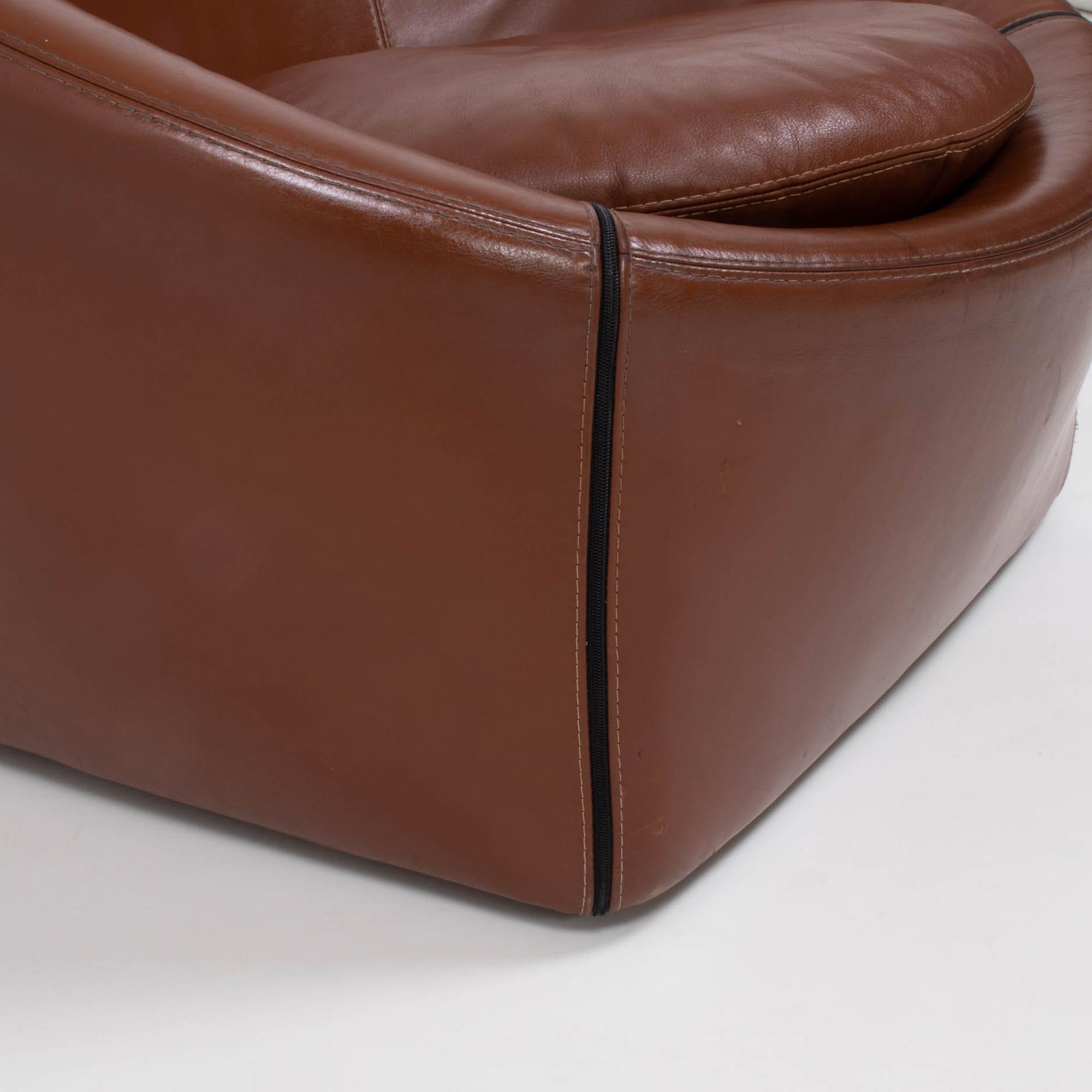 Minotti by Gordon Guillaumier Brown Leather Capri Armchairs, Set of 2, 2005 7