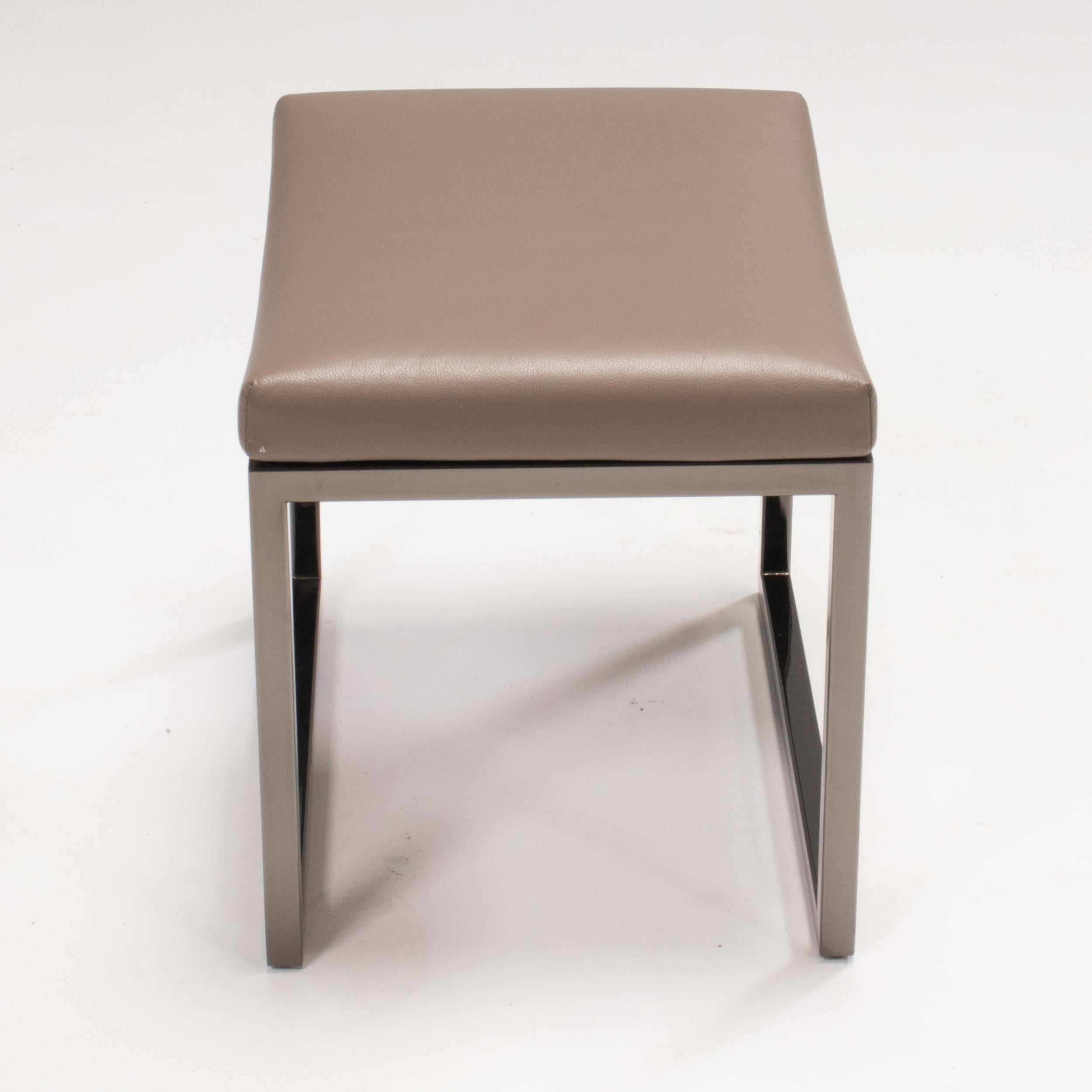 Contemporary Minotti by Gordon Guillaumier Monge Grey Leather Stool