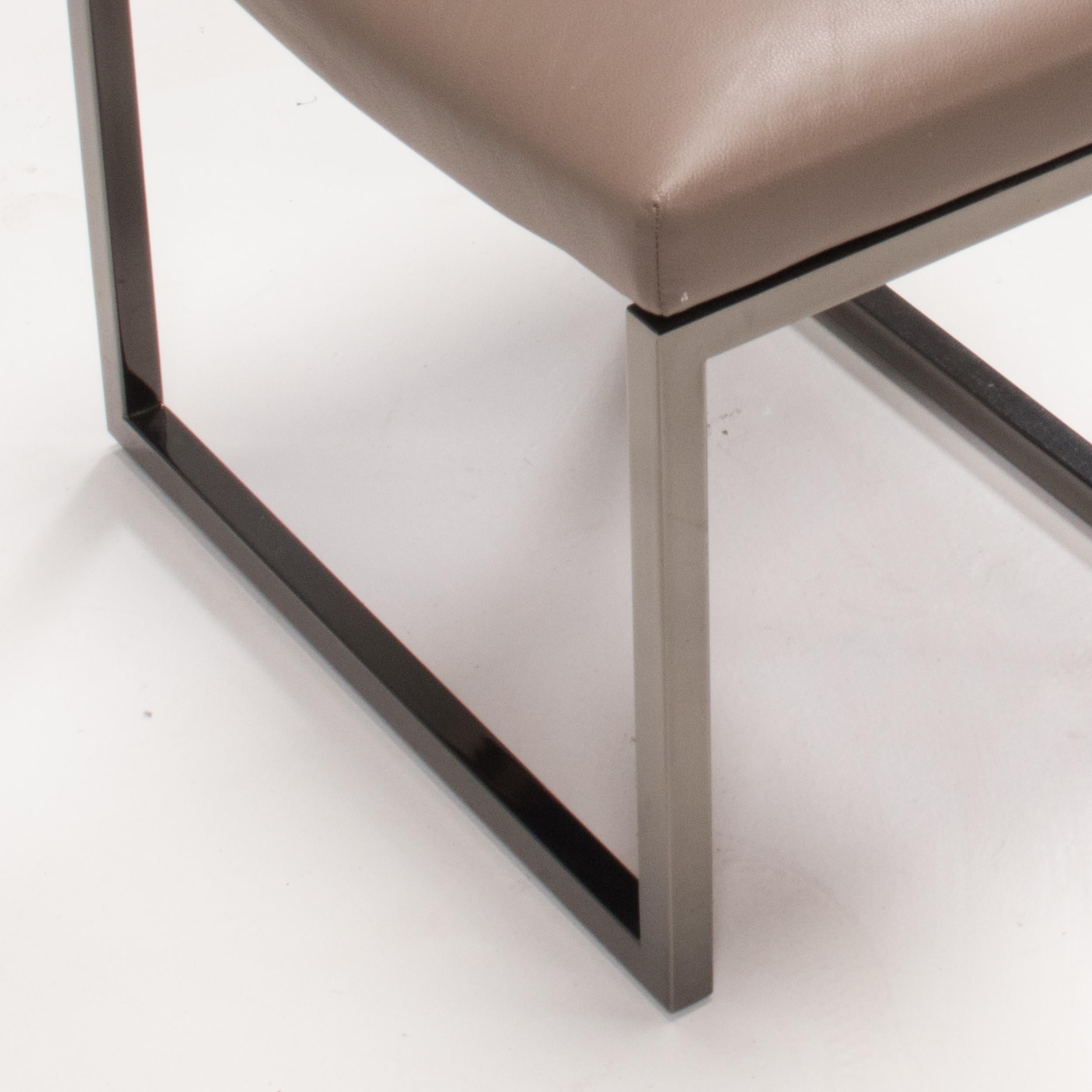 Minotti by Gordon Guillaumier Monge Grey Leather Stool 1