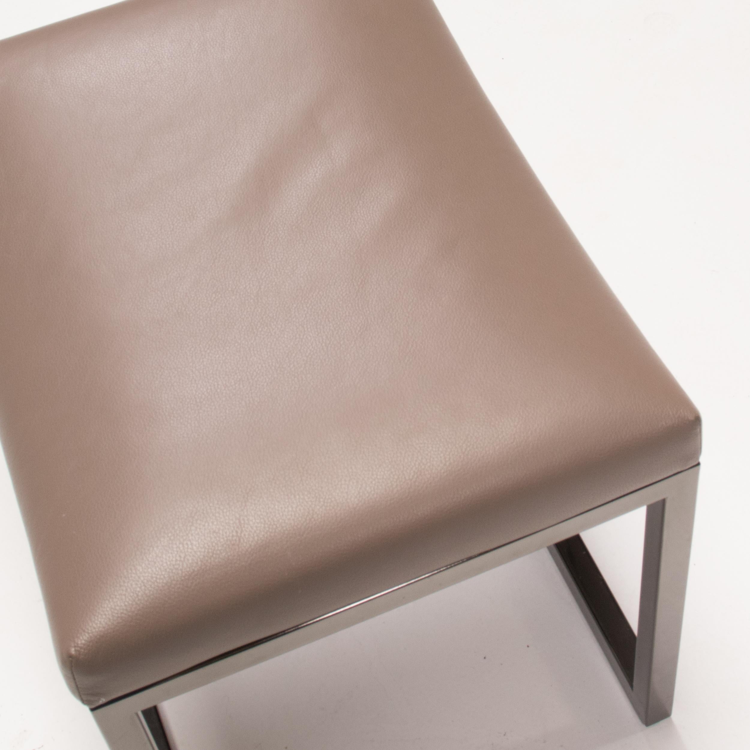 Minotti by Gordon Guillaumier Monge Grey Leather Stool 2