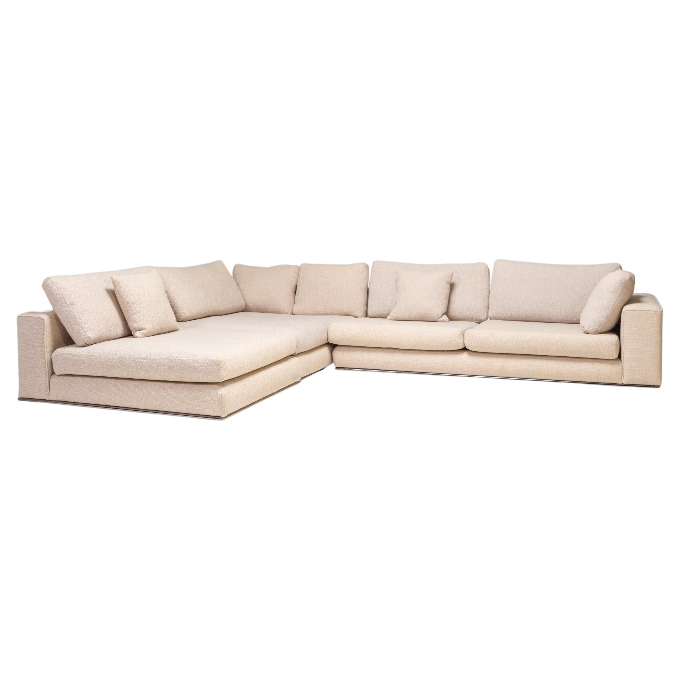 Minotti by Rodolfo Dordoni Beige Boucle Andersen Line Corner Modular Sofa  at 1stDibs