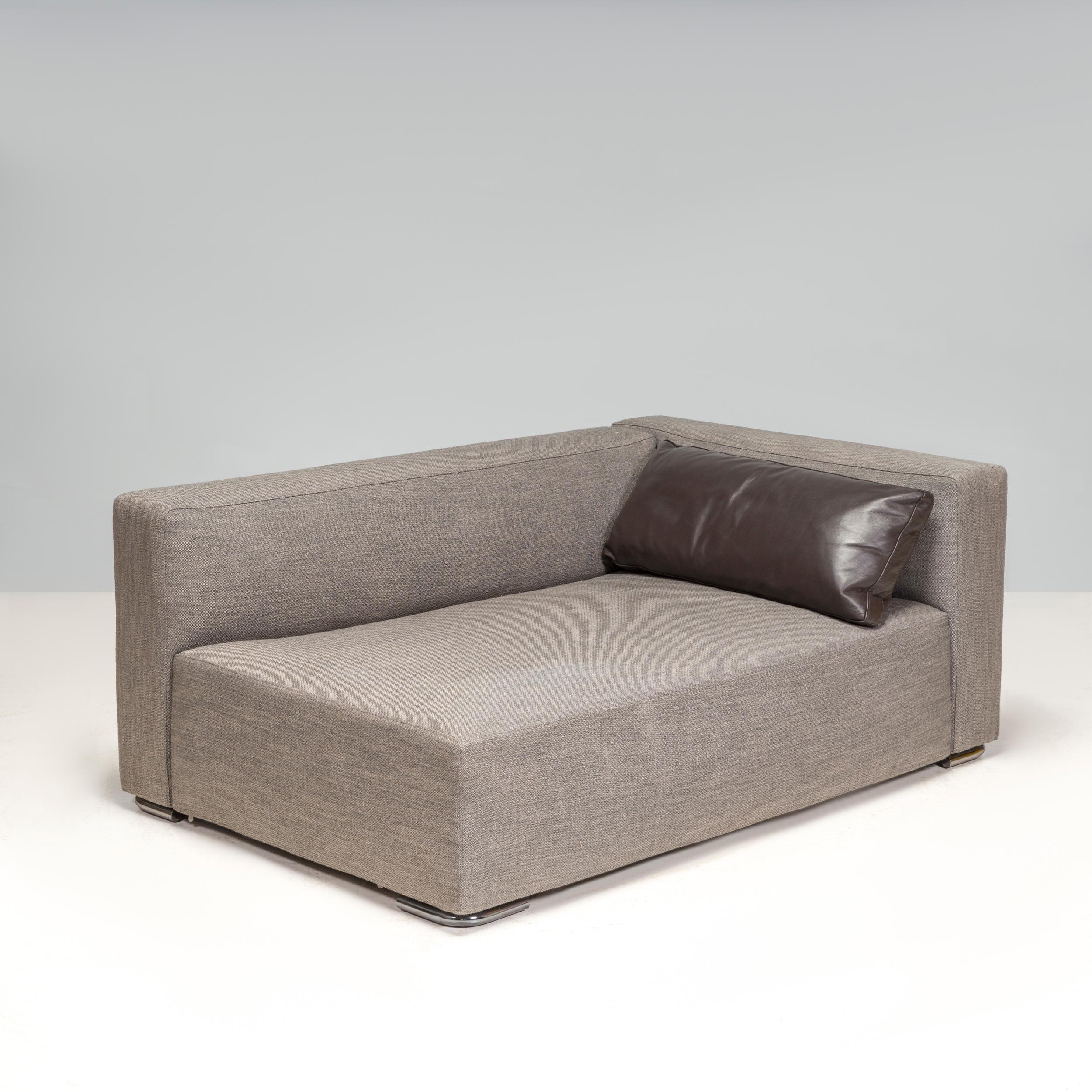 Italian Minotti By Rodolfo Dordoni Donovan Grey Sofa For Sale