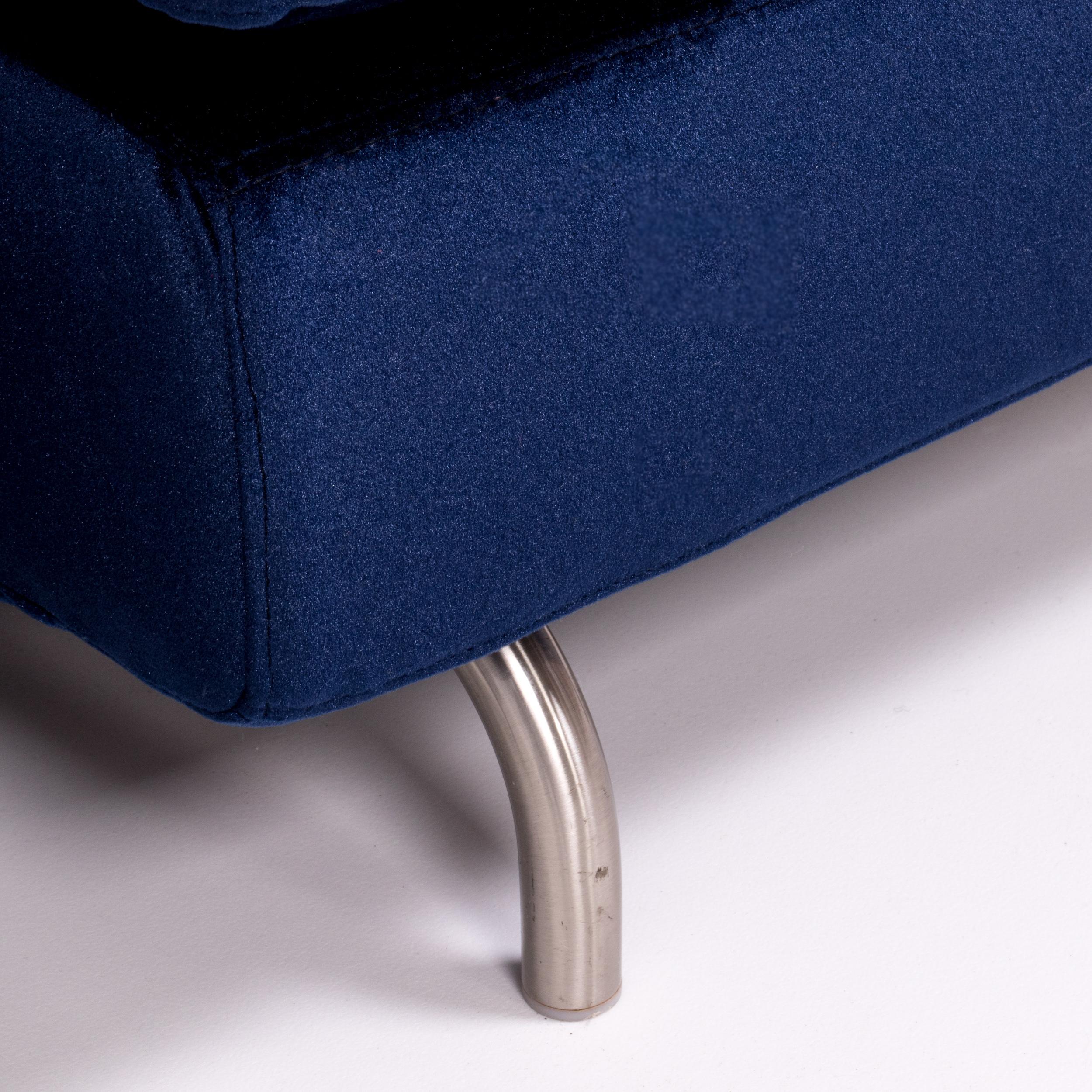 Minotti by Rodolfo Dordoni Dubuffet Navy Blue Lounge Chairs, Set of 2 4