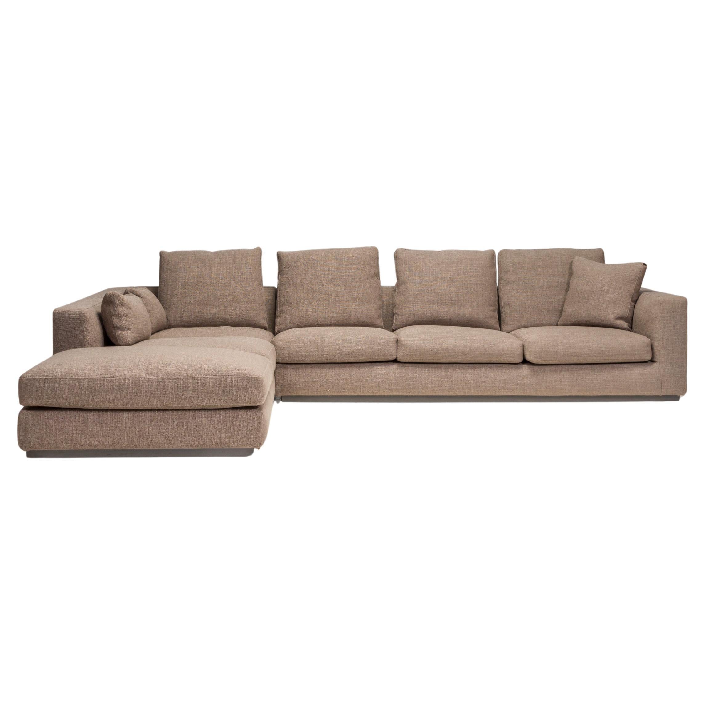 Minotti by Rodolfo Dordoni Grey Fabric Andersen Line Modular Sofa For Sale