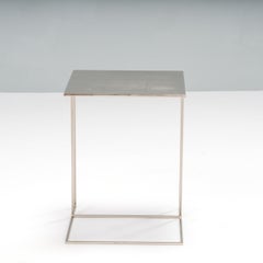 Minotti by Rodolfo Dordoni Leger Brushed Steel Side Table