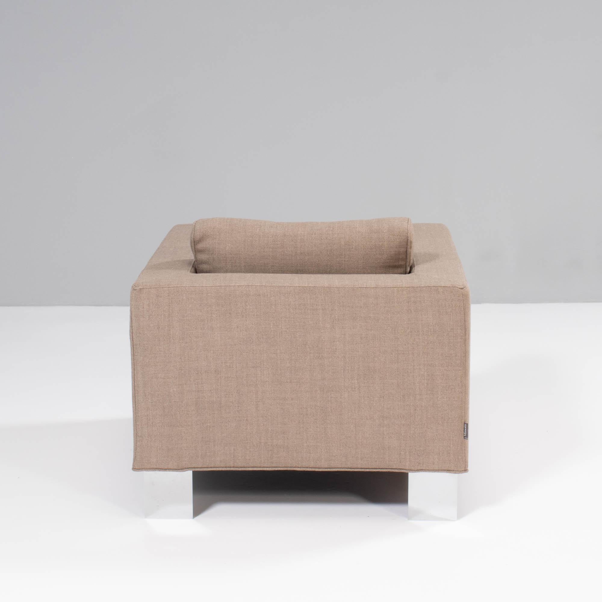 Minotti by Rodolfo Dordoni Suitcase Beige Armchair In Excellent Condition In London, GB