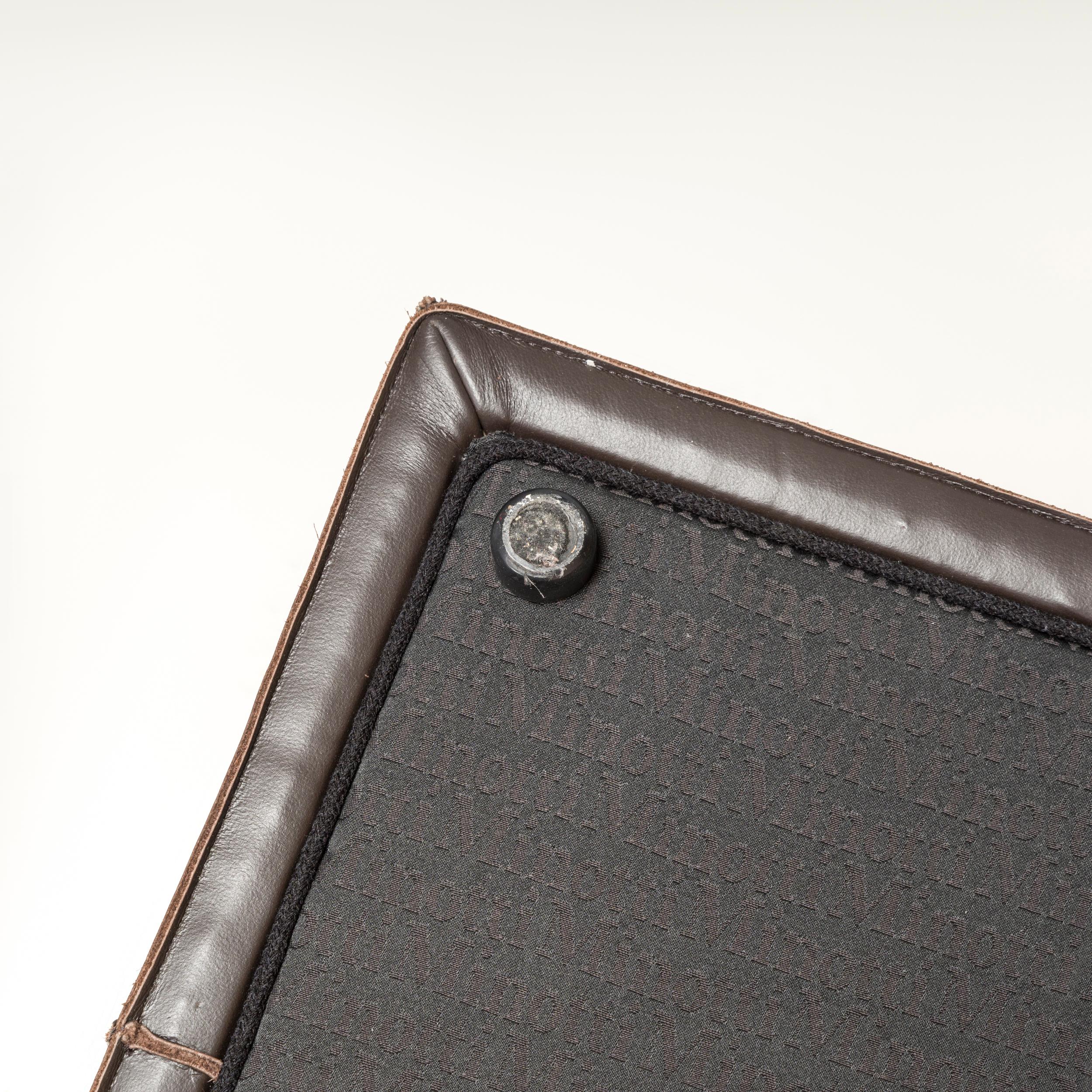 Minotti By Rodolfo Dordoni Villon Pouffe Ottomans Chocolate Leather, Set of Two For Sale 2