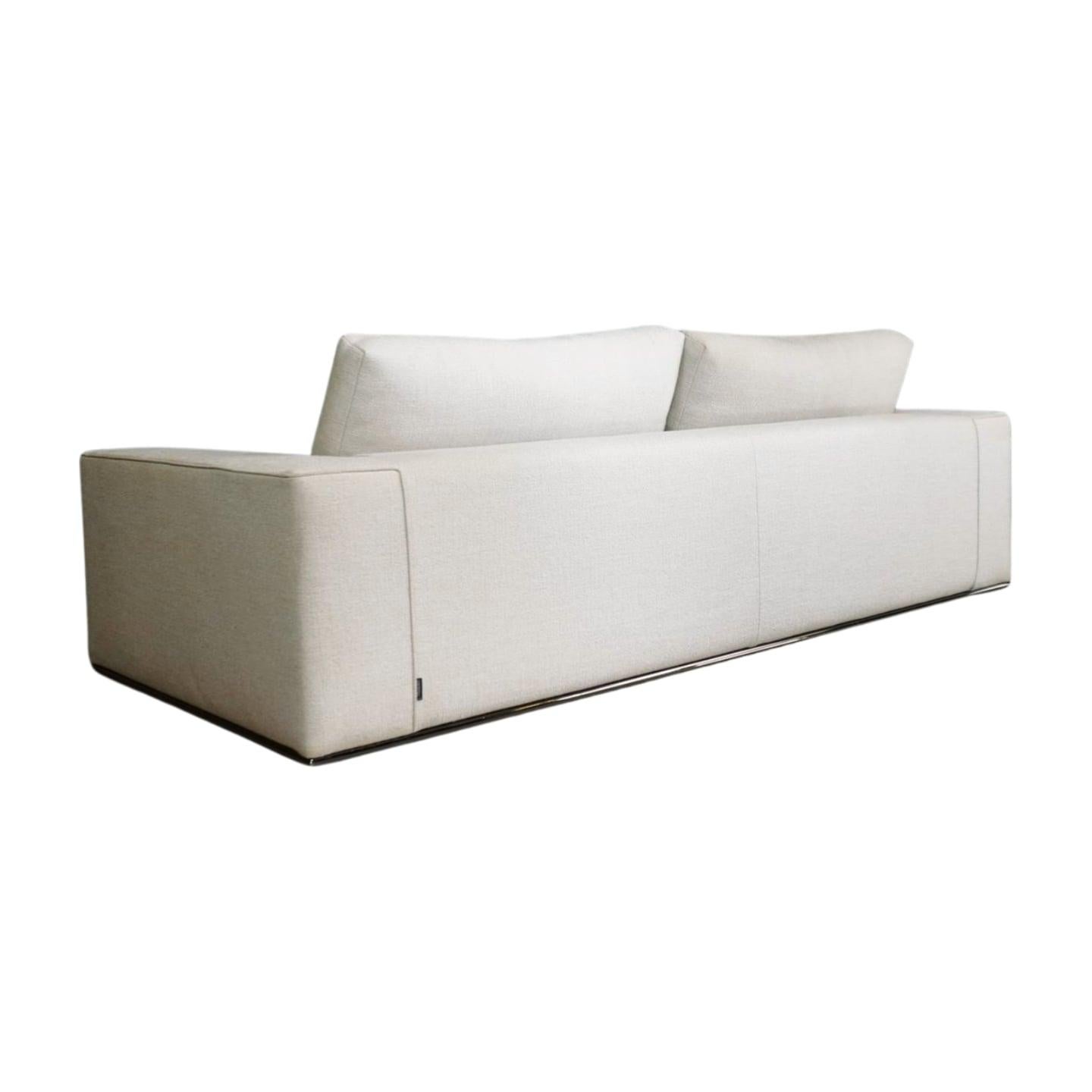 Italian Minotti HAMILTON Cream Fabric Two-Seater Sofa