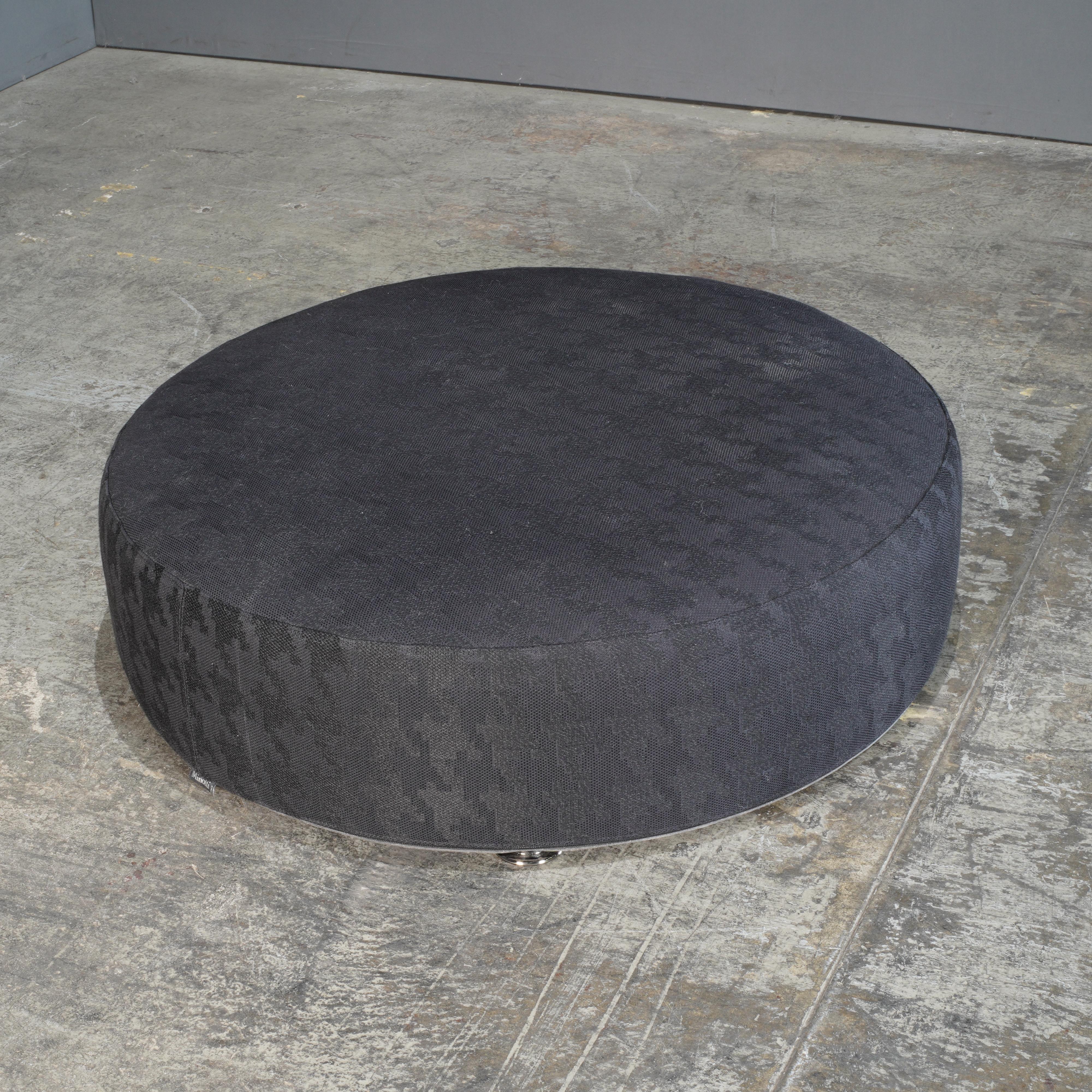Italian Minotti Davis Round Pouf by Rodolfo Dordoni
