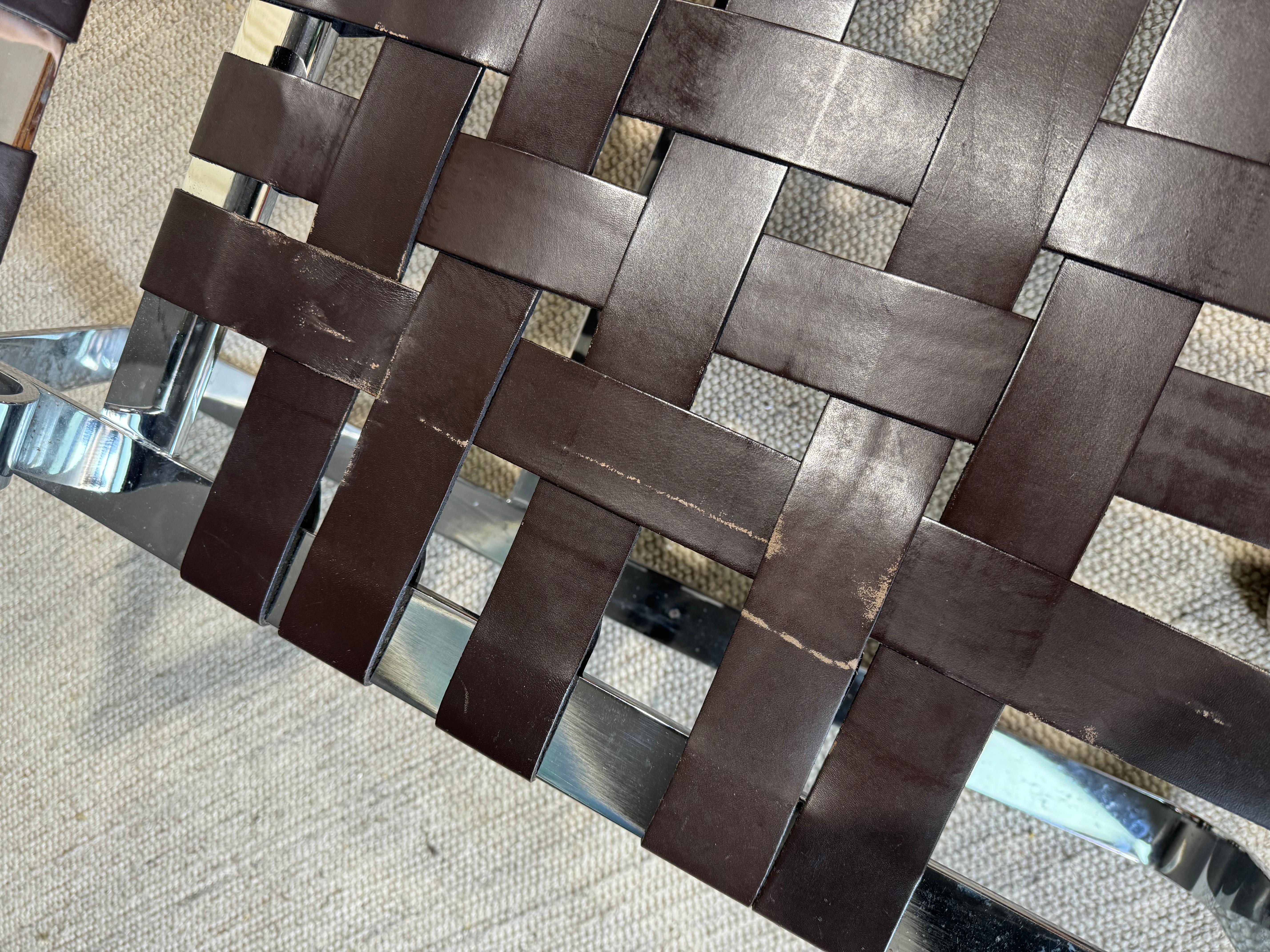 Minotti “Delaunay” Chrome & Leather Lounger For Sale 12