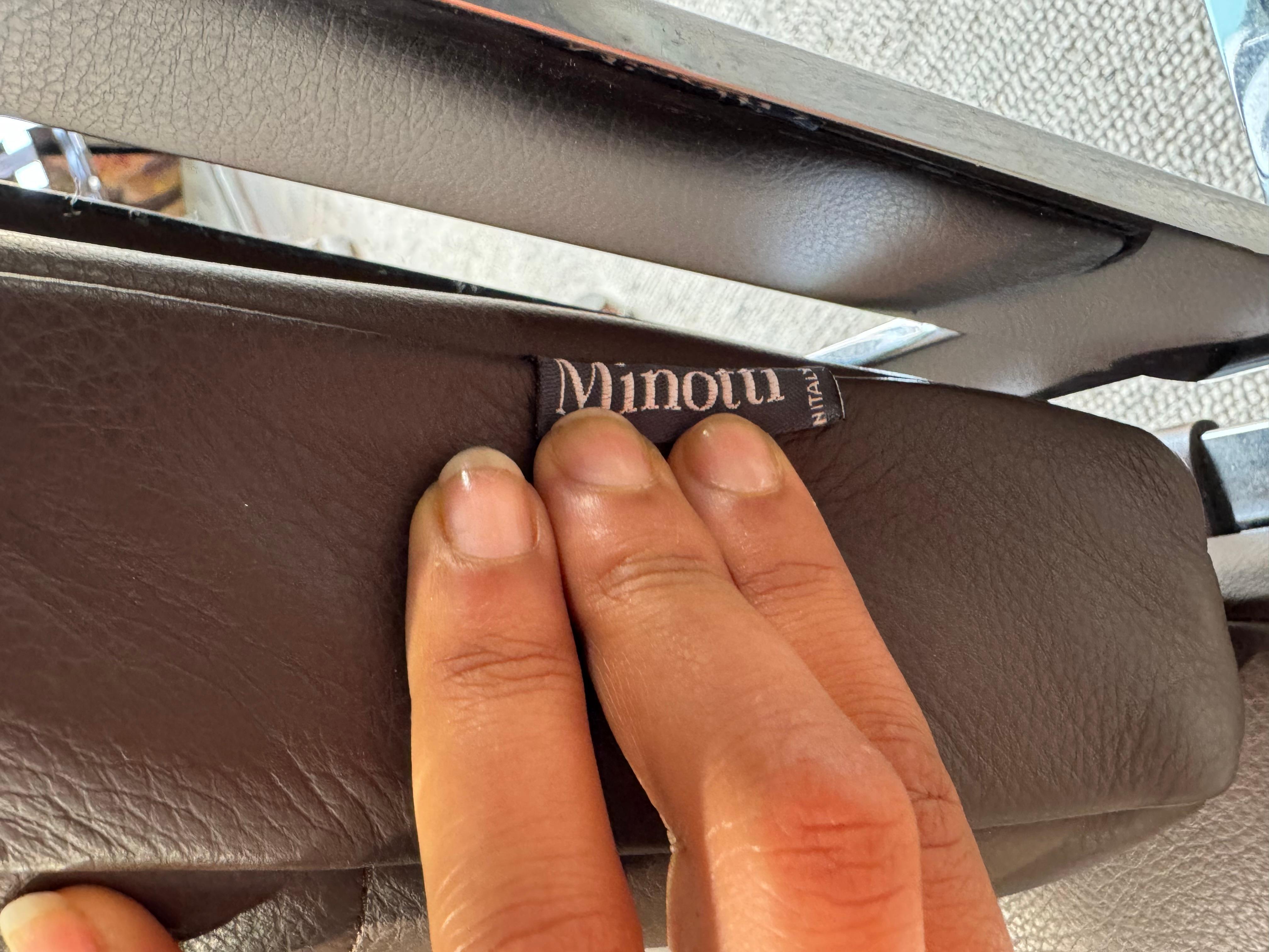 Minotti “Delaunay” Chrome & Leather Lounger For Sale 3