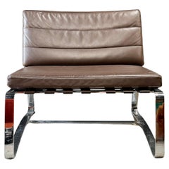 Minotti “Delaunay�” Chrome & Leather Lounger 