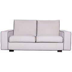 Minotti Designer Fabric Sofa Grey Two-Seat Couch