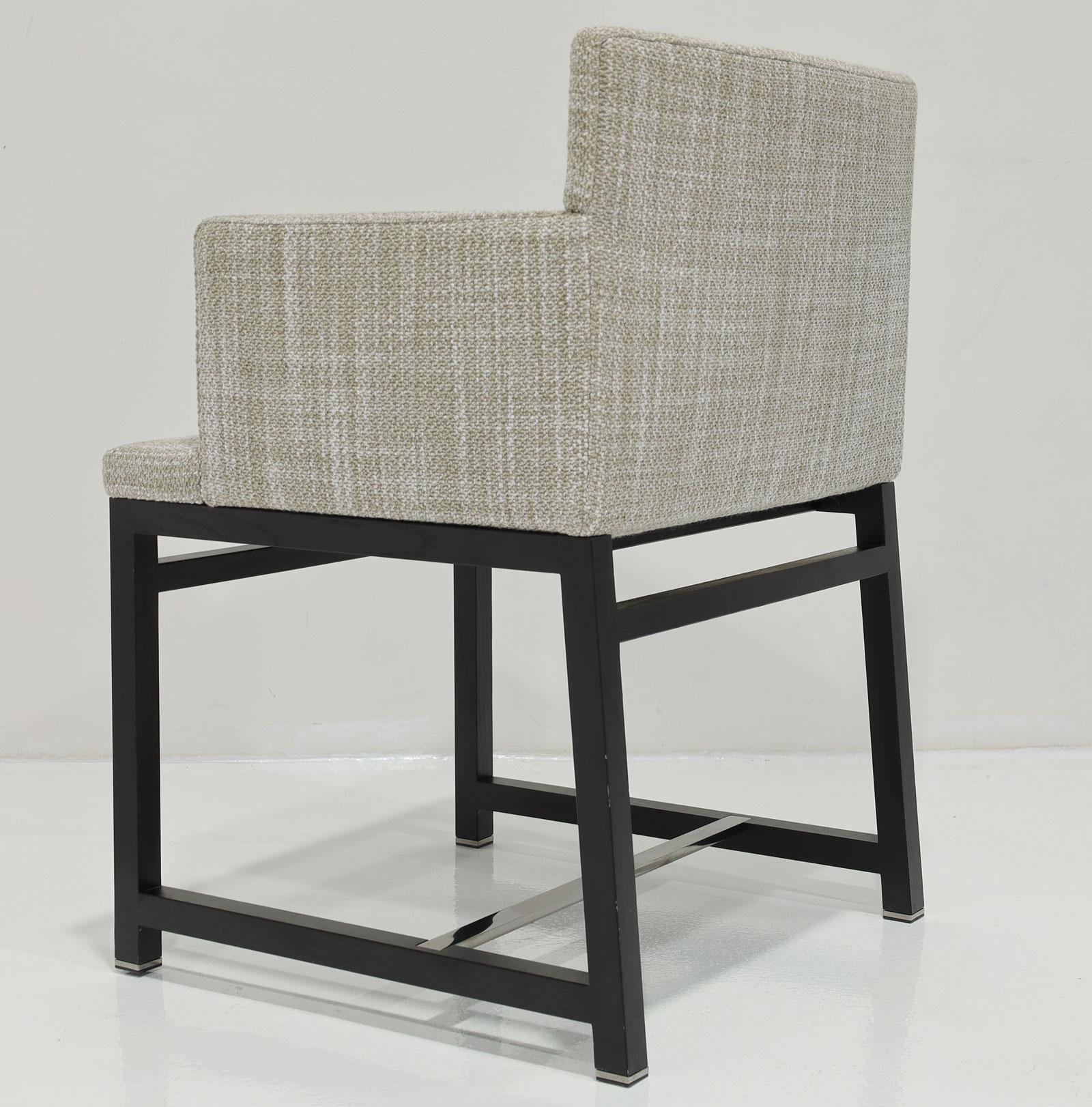 Sedie da pranzo Minotti, Set di 8,  in Tappezzeria neutra in vendita 3