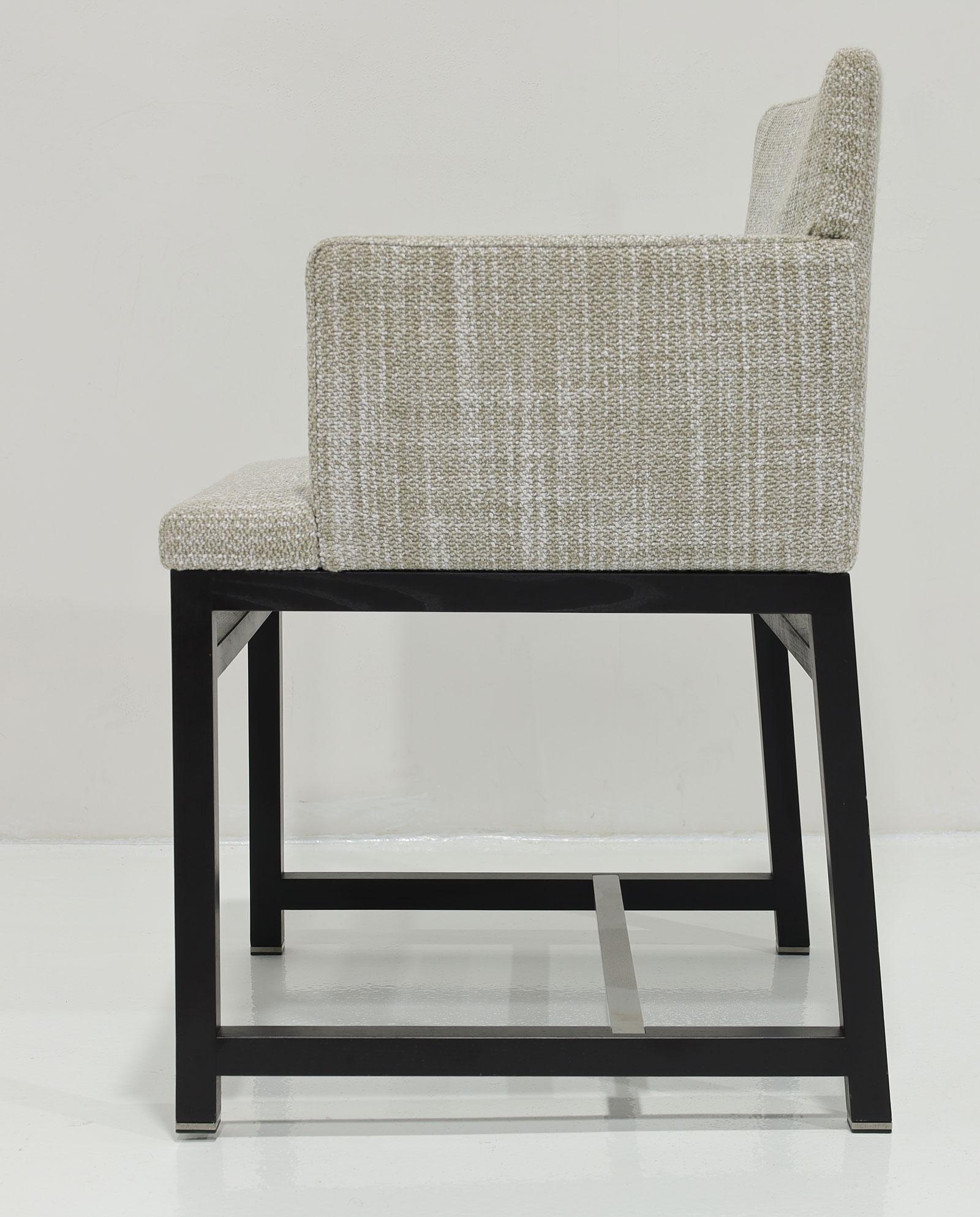 Sedie da pranzo Minotti, Set di 8,  in Tappezzeria neutra in vendita 4