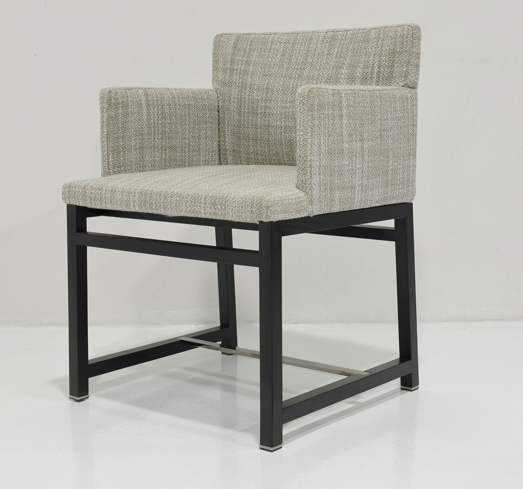 Sedie da pranzo Minotti, Set di 8,  in Tappezzeria neutra in vendita 5