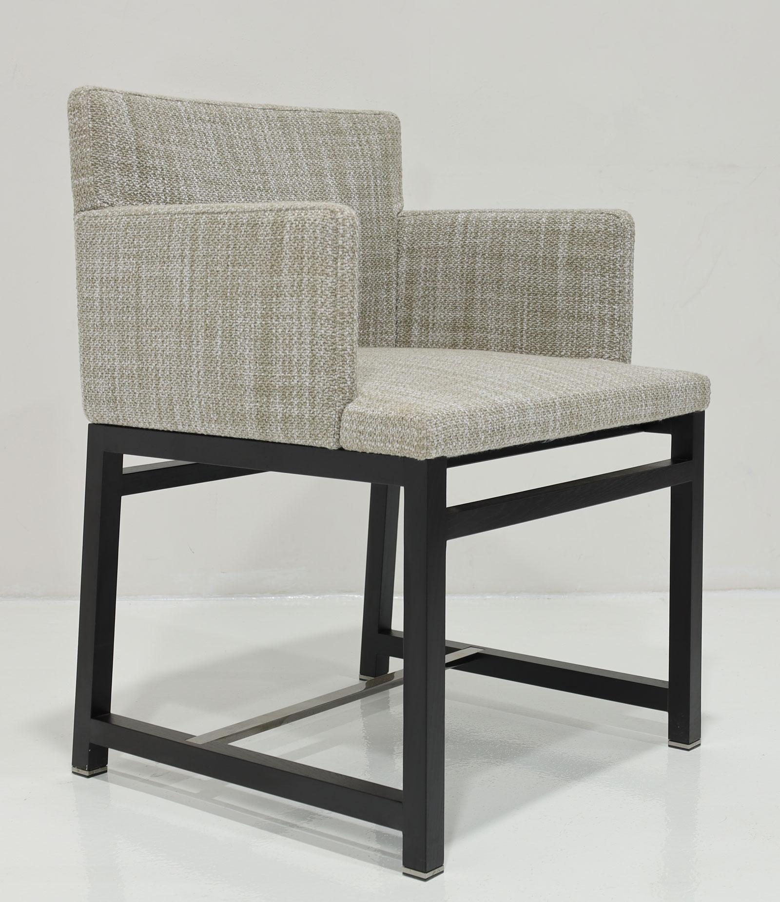 Metallo Sedie da pranzo Minotti, Set di 8,  in Tappezzeria neutra in vendita