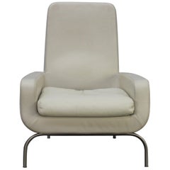 Minotti “Dubuffet” Armchair in Ivory Leather by Rodolfo Dordoni