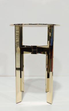 Minotti Ellis Side Table in Polished Gold Finish