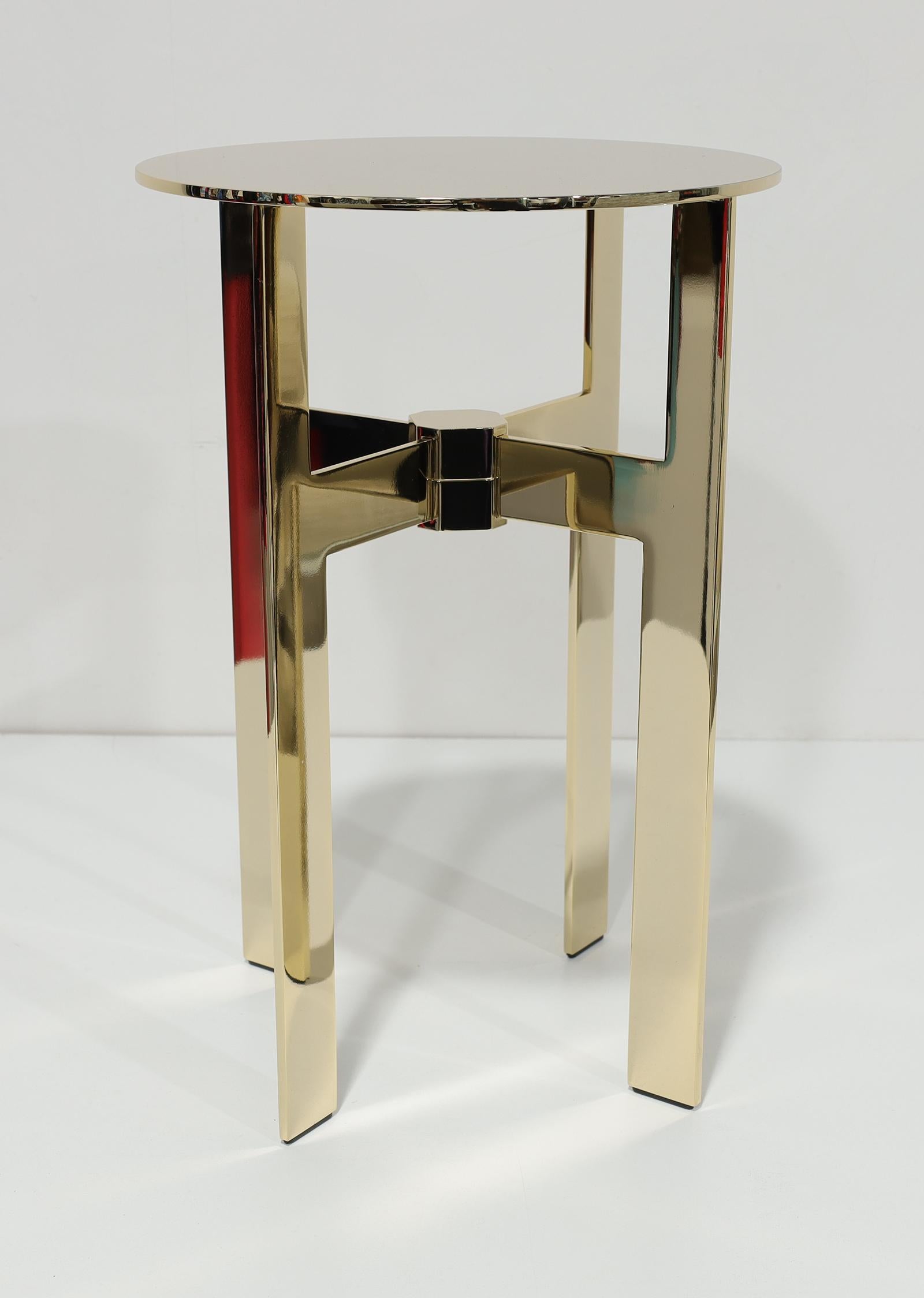 Tavolino Minotti Ellis con finitura oro lucido In condizioni buone in vendita a Dallas, TX