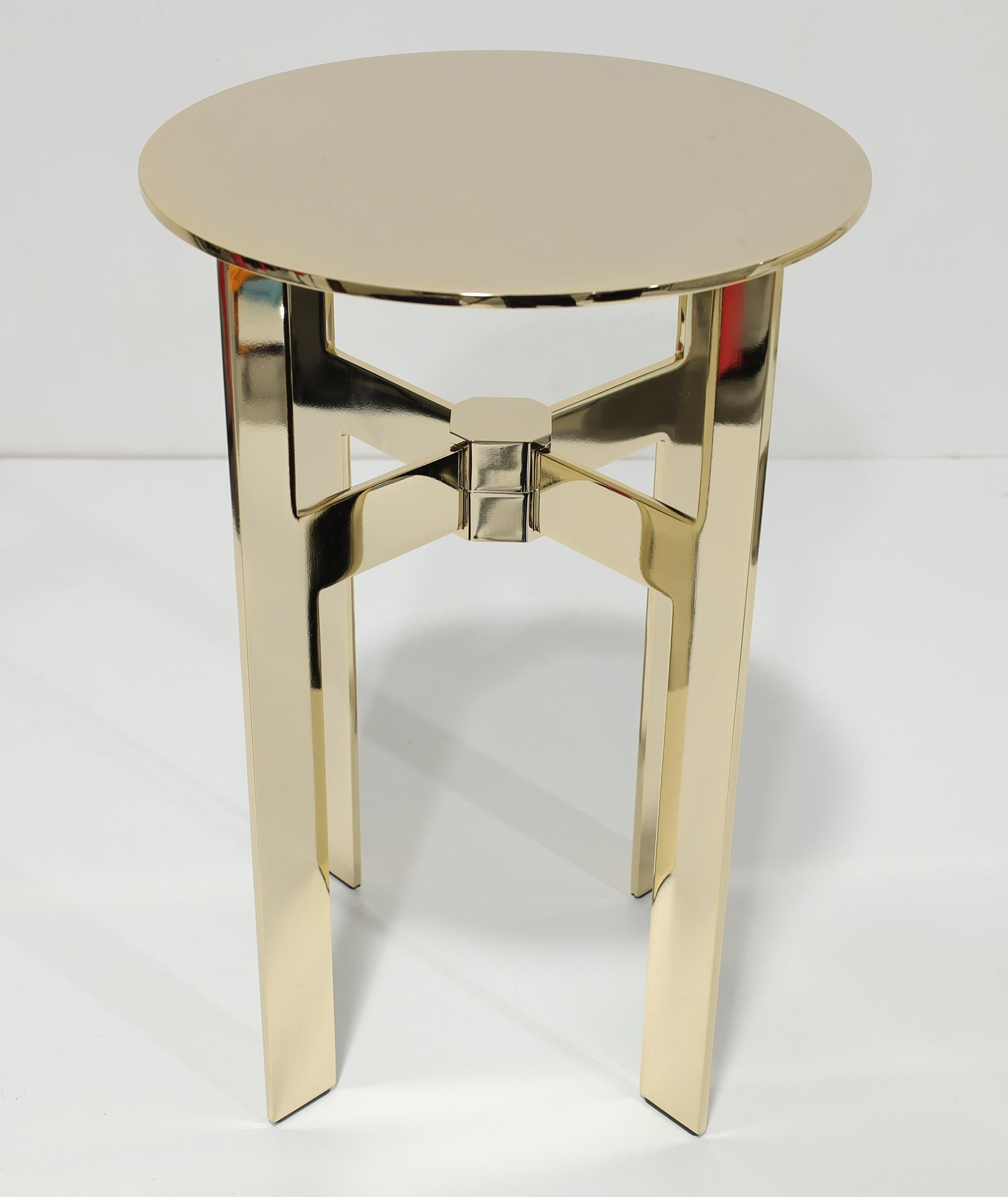 Tavolino Minotti Ellis con finitura oro lucido in vendita 1