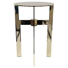 Minotti Ellis Side Table in Polished Gold Finish